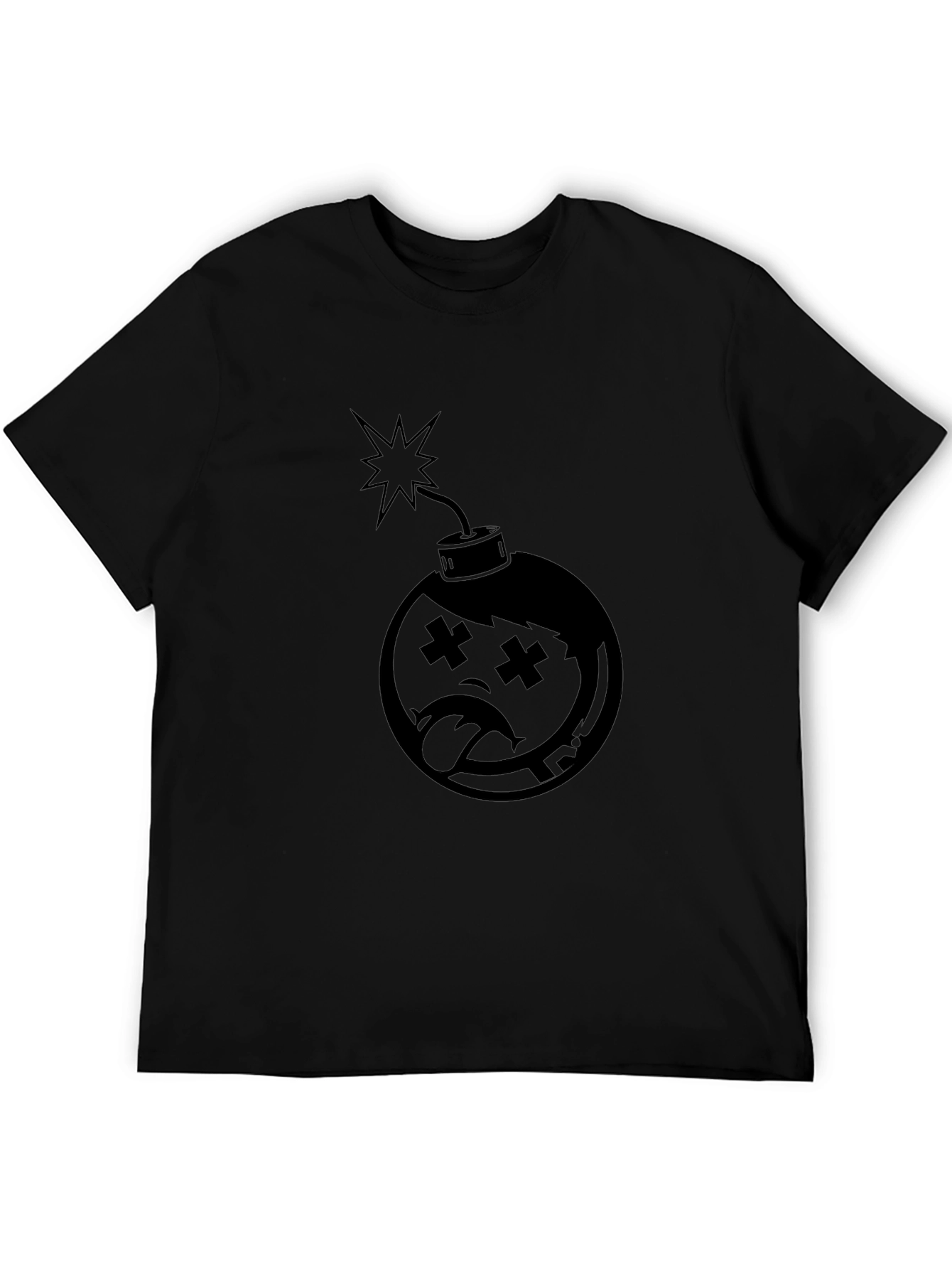 Bomb Character Graphic T-Shirt - Black