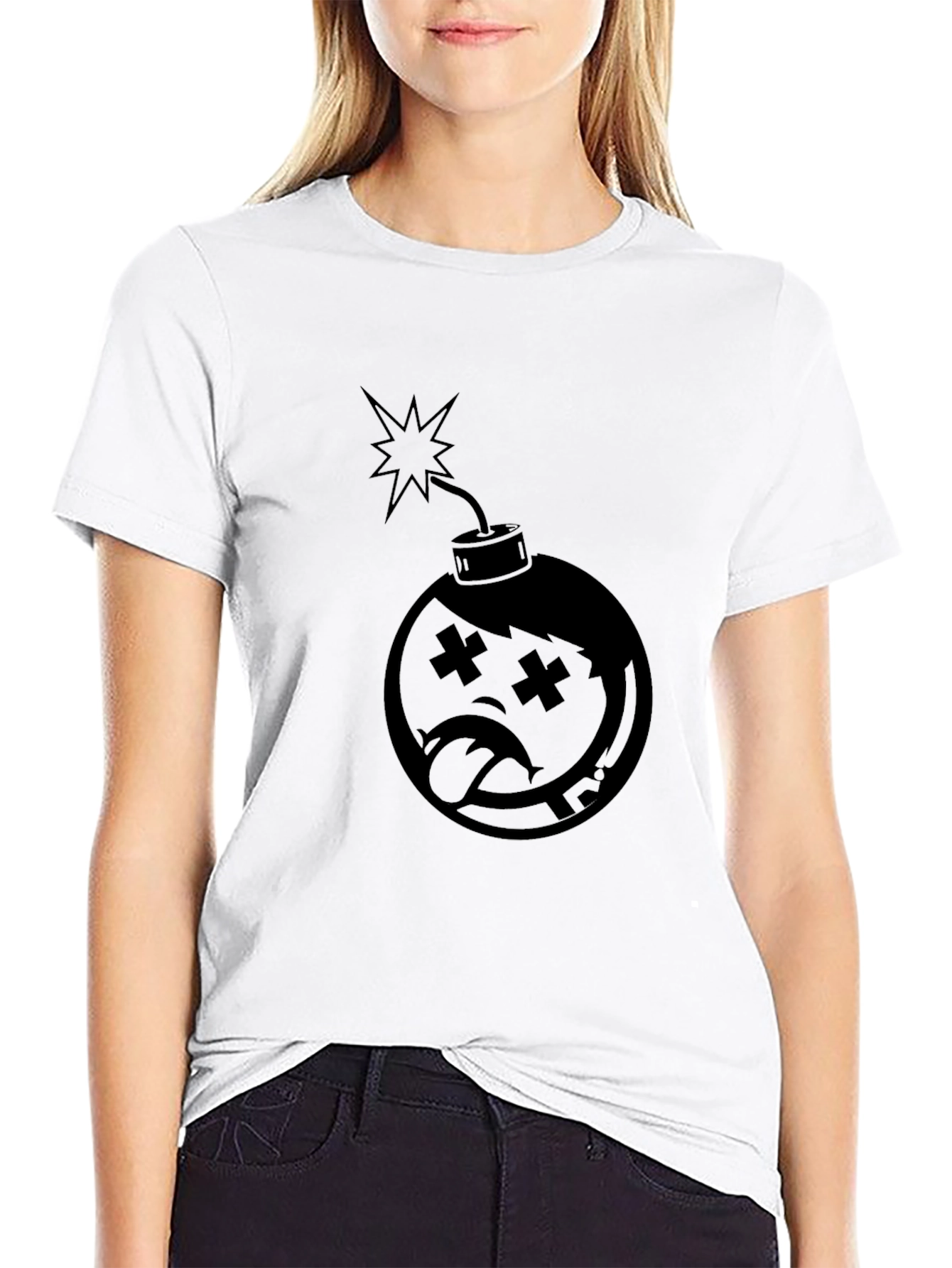 Bomb Character Graphic T-Shirt - Black