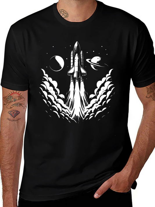 Space Shuttle Launch Graphic Tee - Black