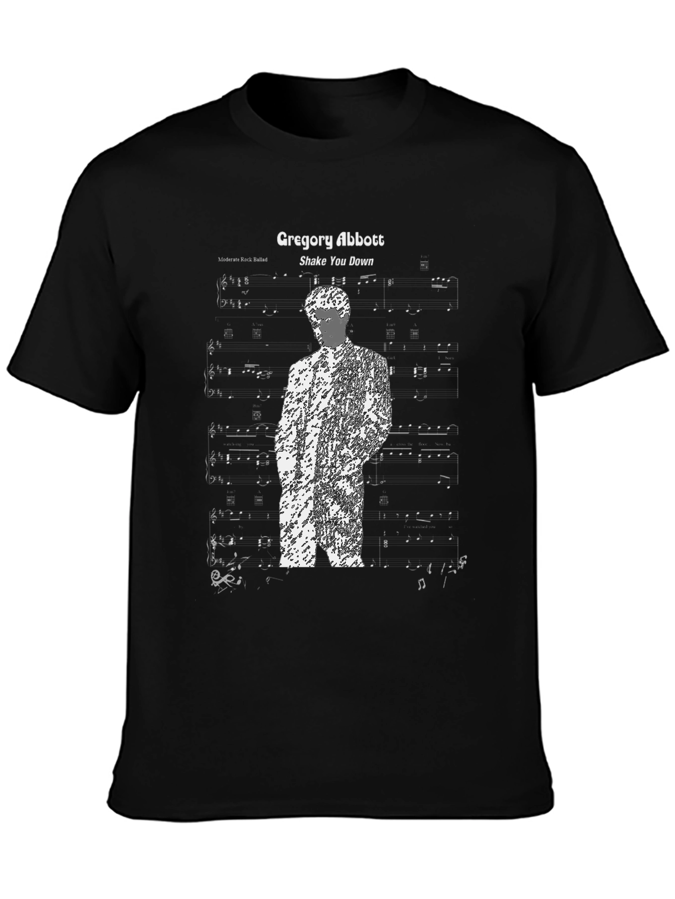 Gregory Abbott Shake You Down Music Sheet T-Shirt