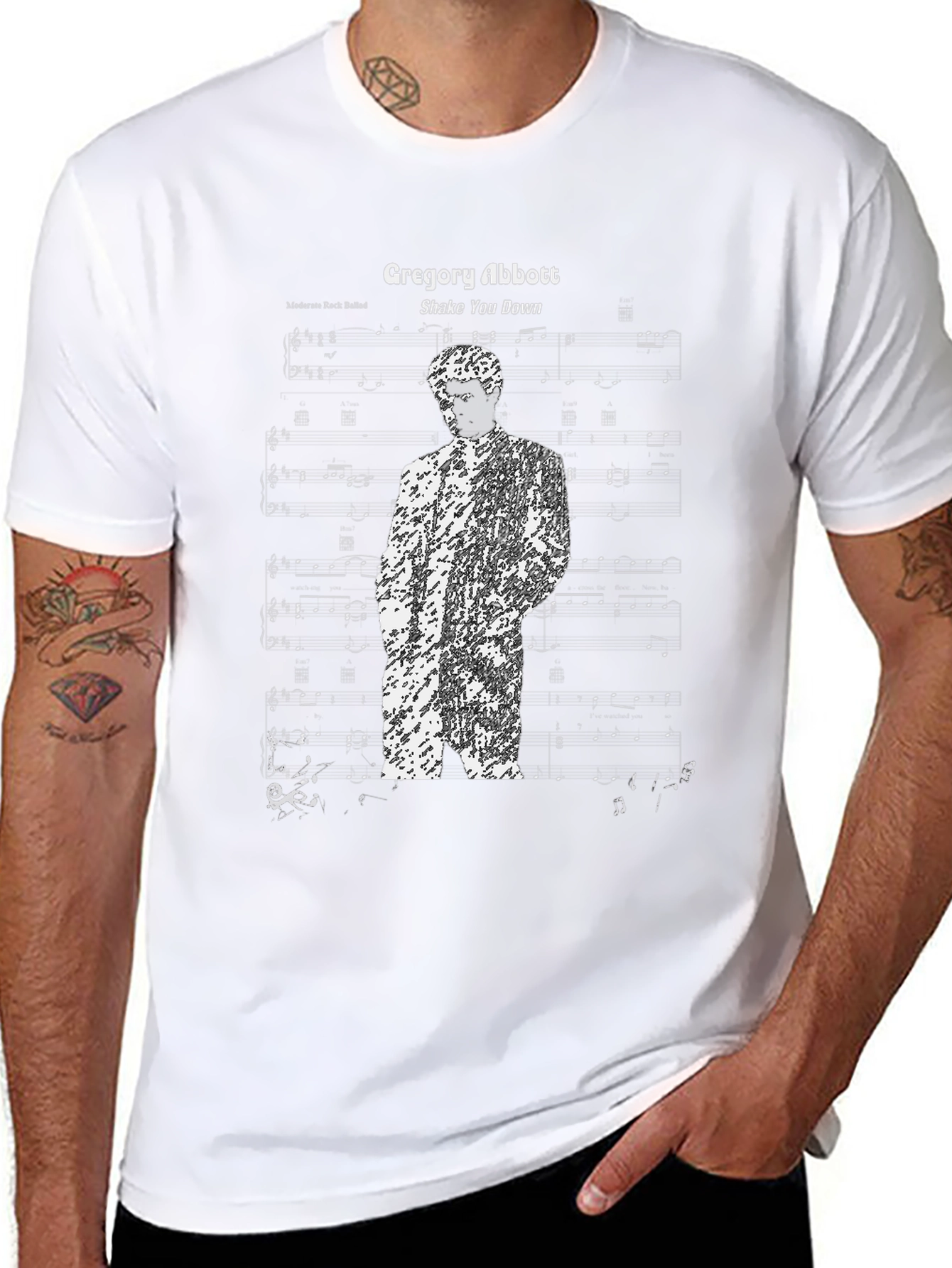 Gregory Abbott Shake You Down Music Sheet T-Shirt
