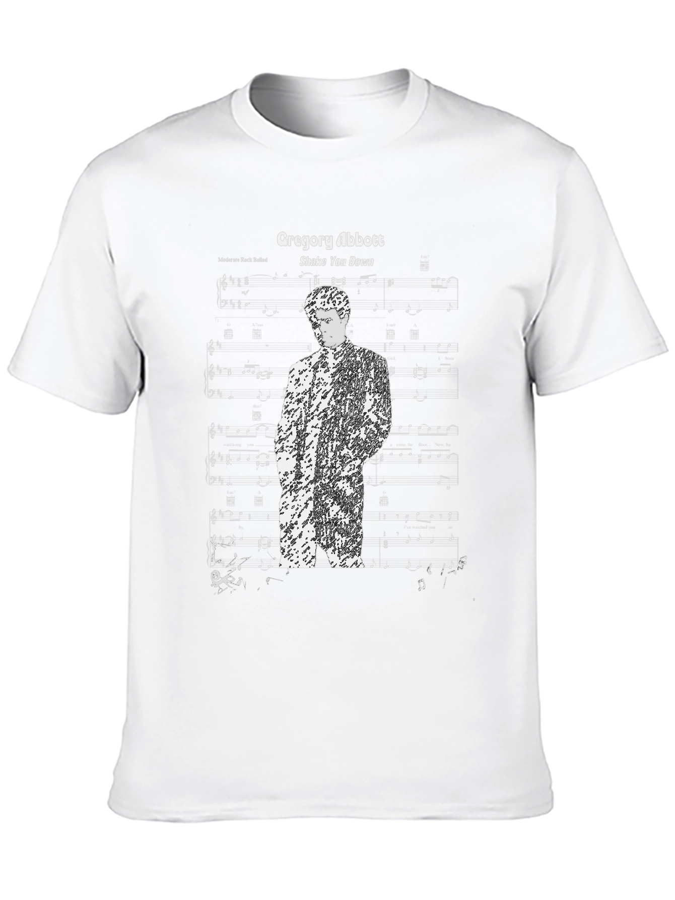 Gregory Abbott Shake You Down Music Sheet T-Shirt