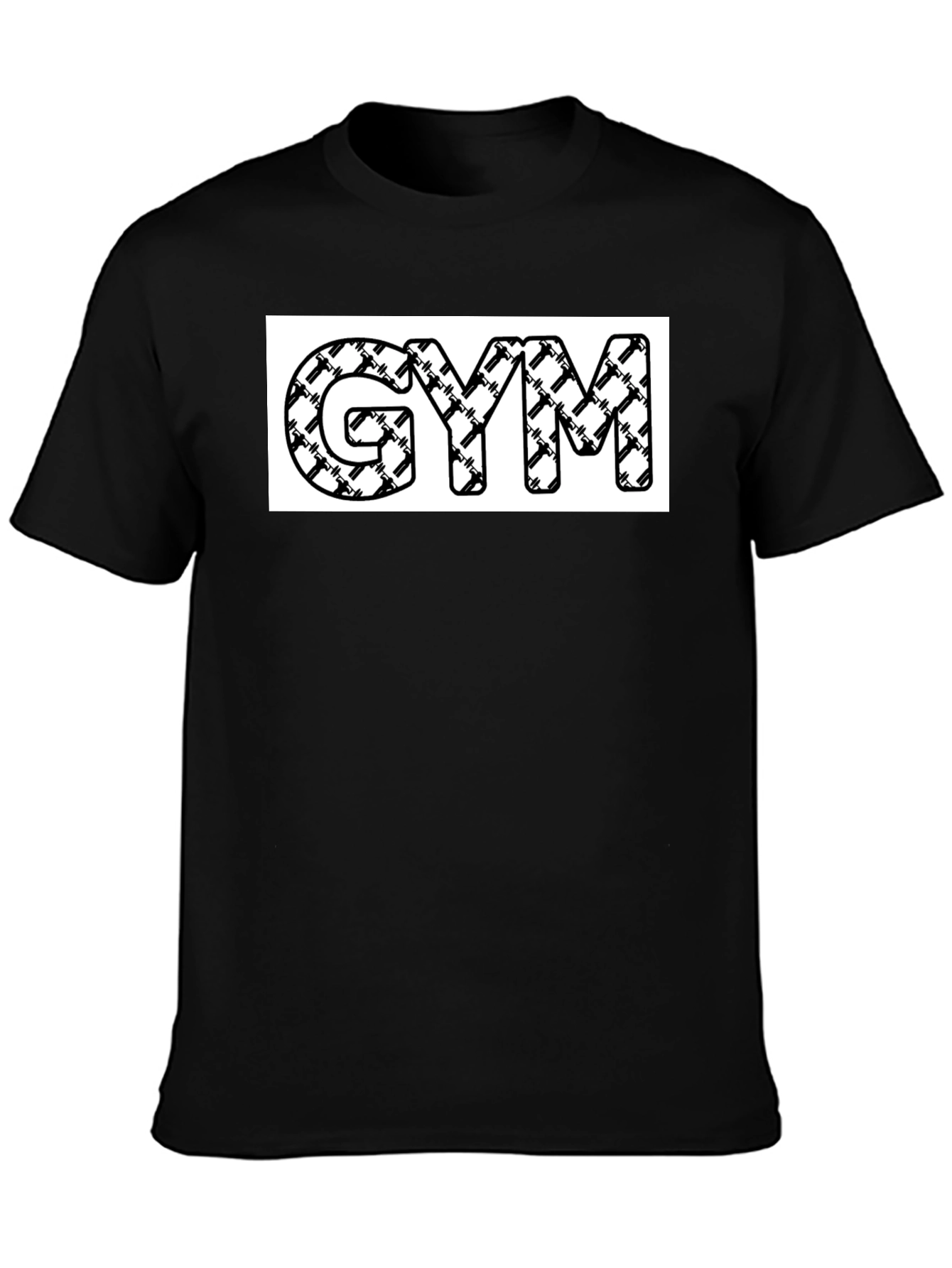 Black Gym T-Shirt with Weightlifting Design