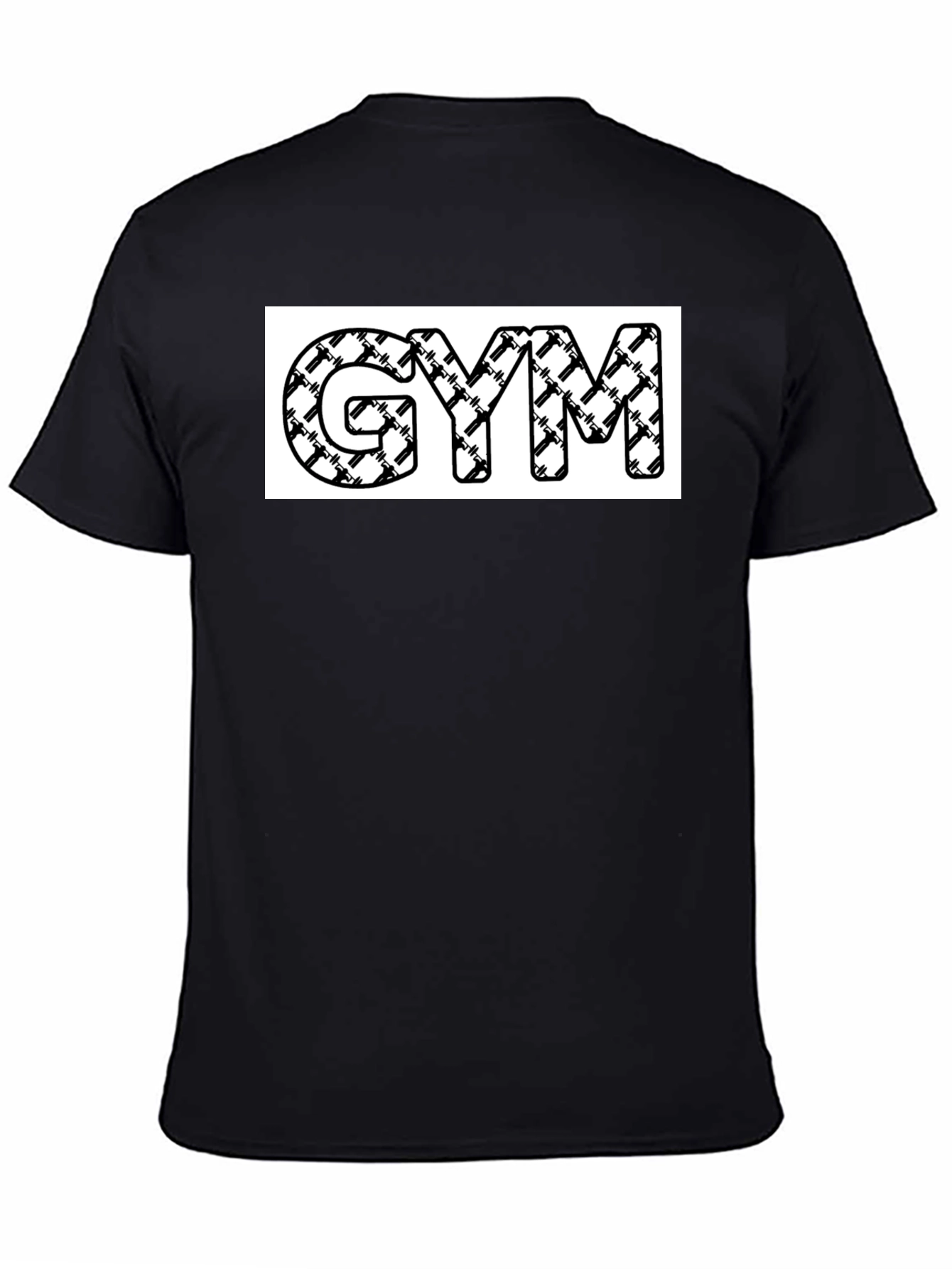 Black Gym T-Shirt with Weightlifting Design