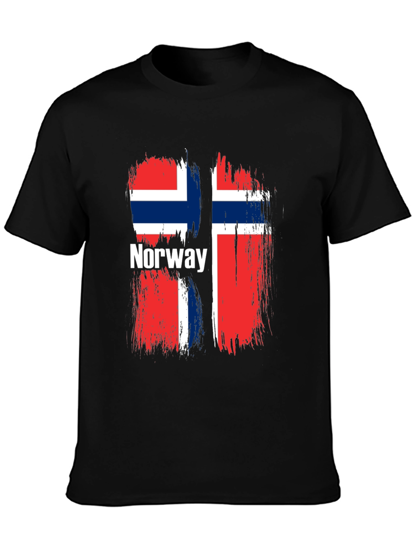 Norway Flag Graphic T-Shirt - Black