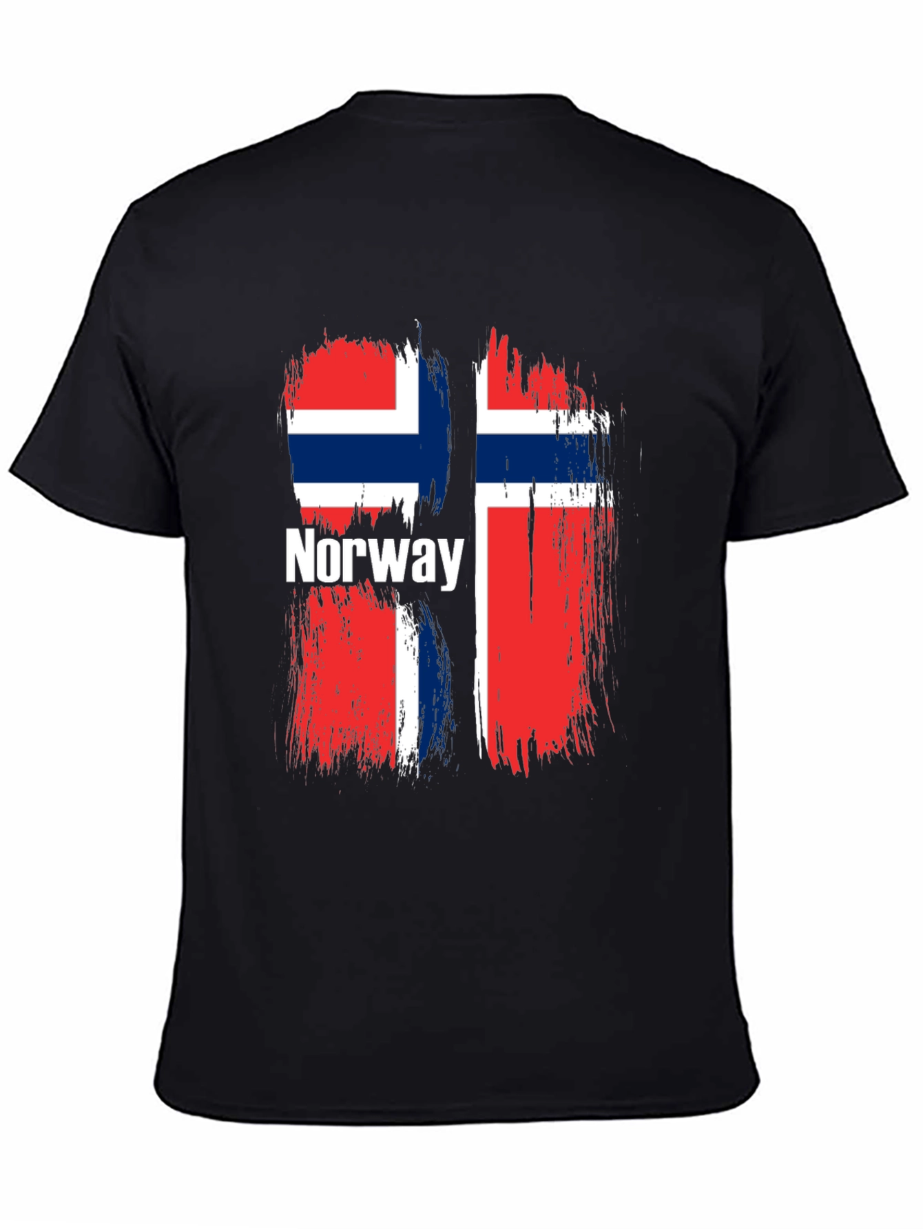 Norway Flag Graphic T-Shirt - Black