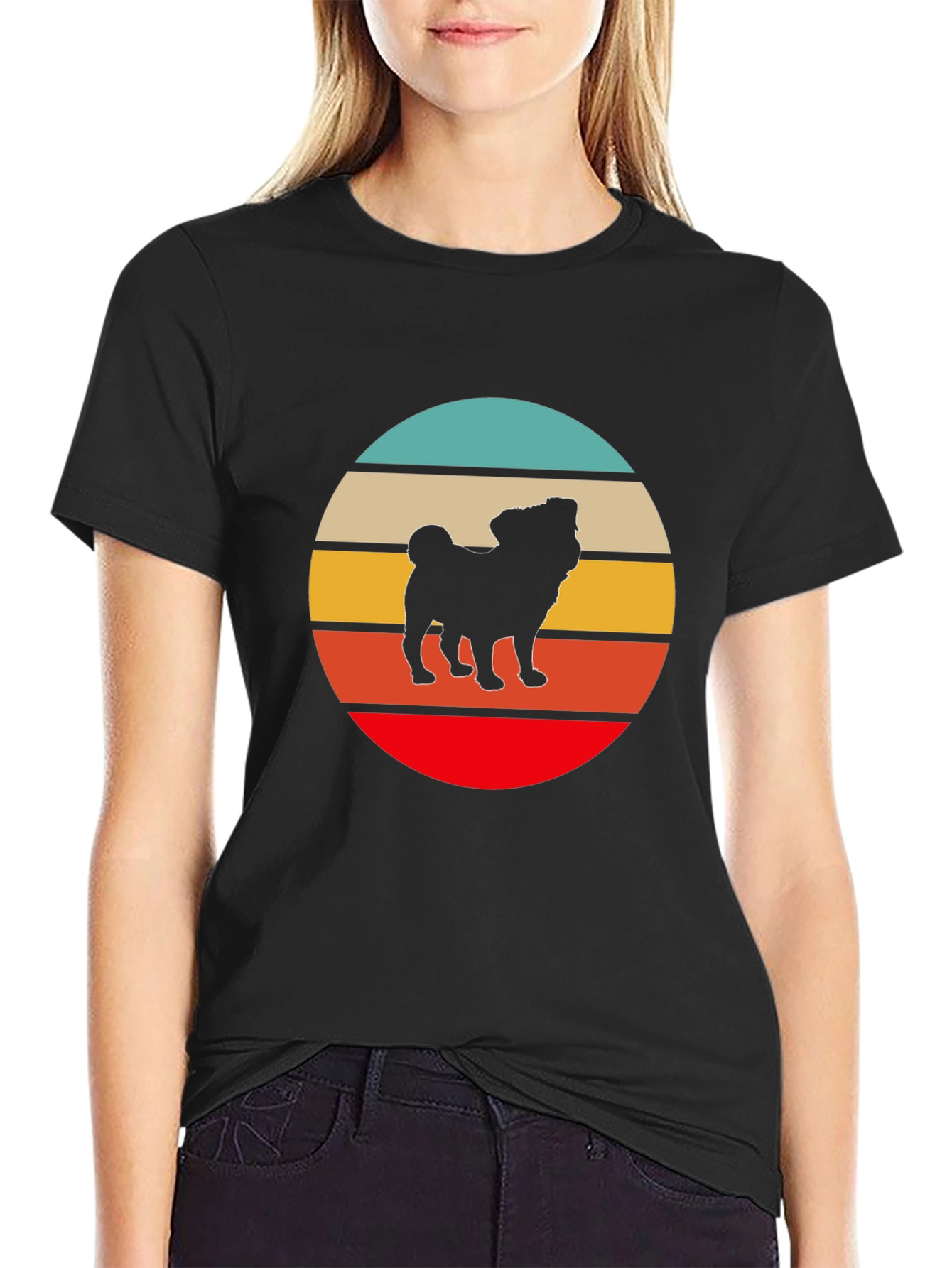 Retro Pug Silhouette T-Shirt