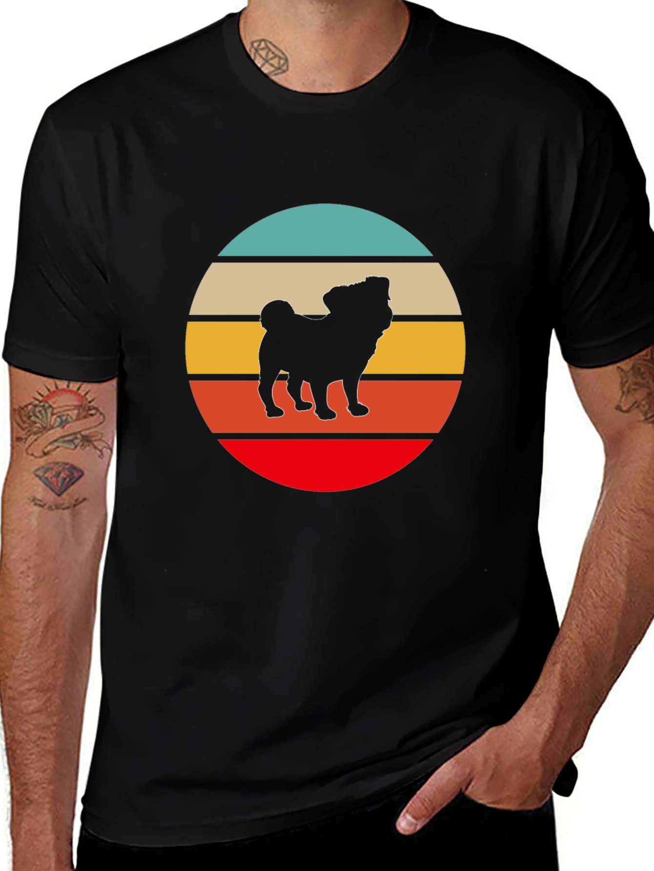 Retro Pug Silhouette T-Shirt
