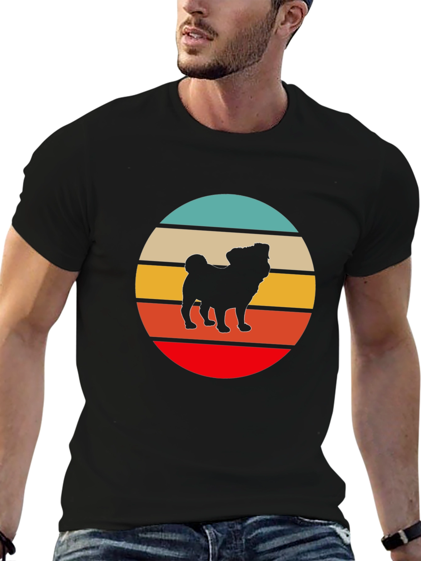 Retro Pug Silhouette T-Shirt