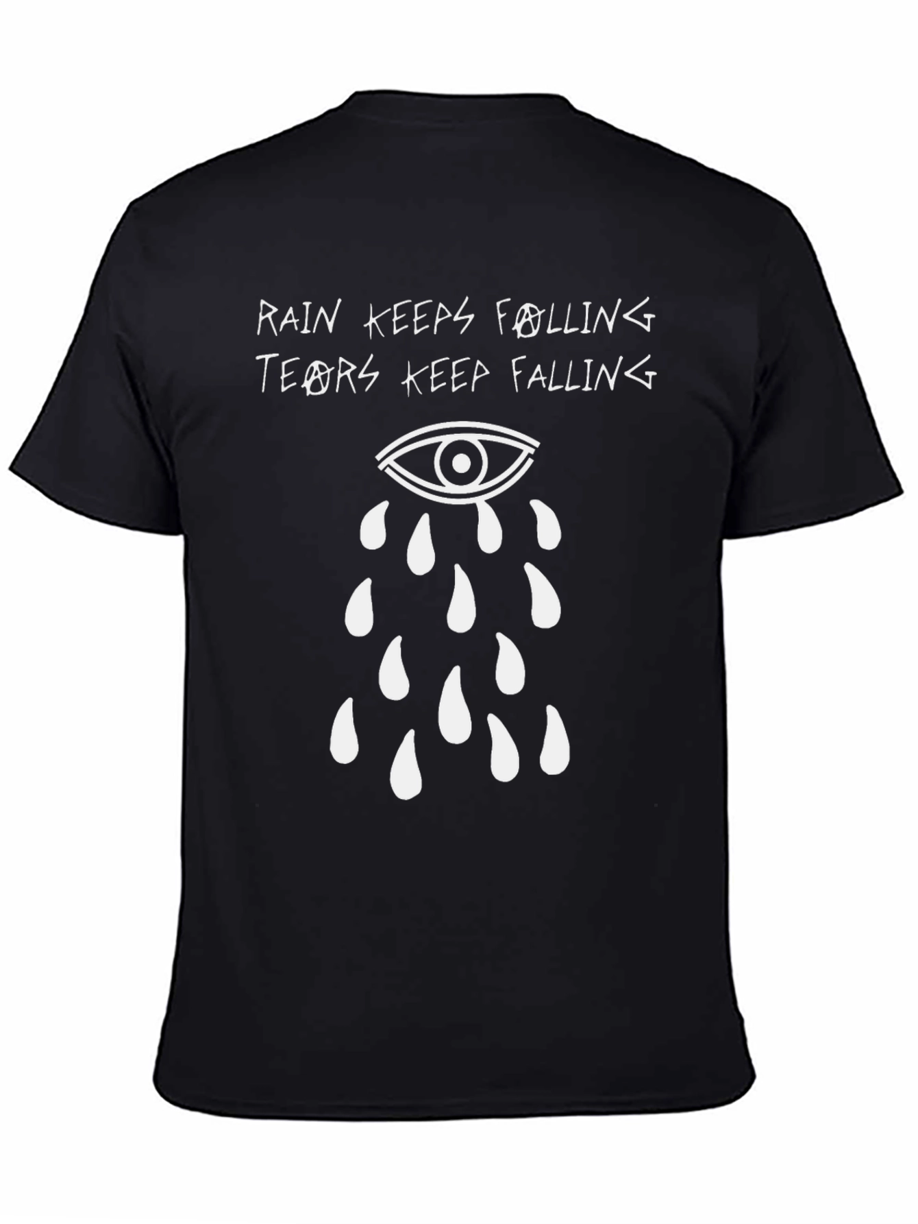 Rain Keeps Falling Graphic Tee - Black