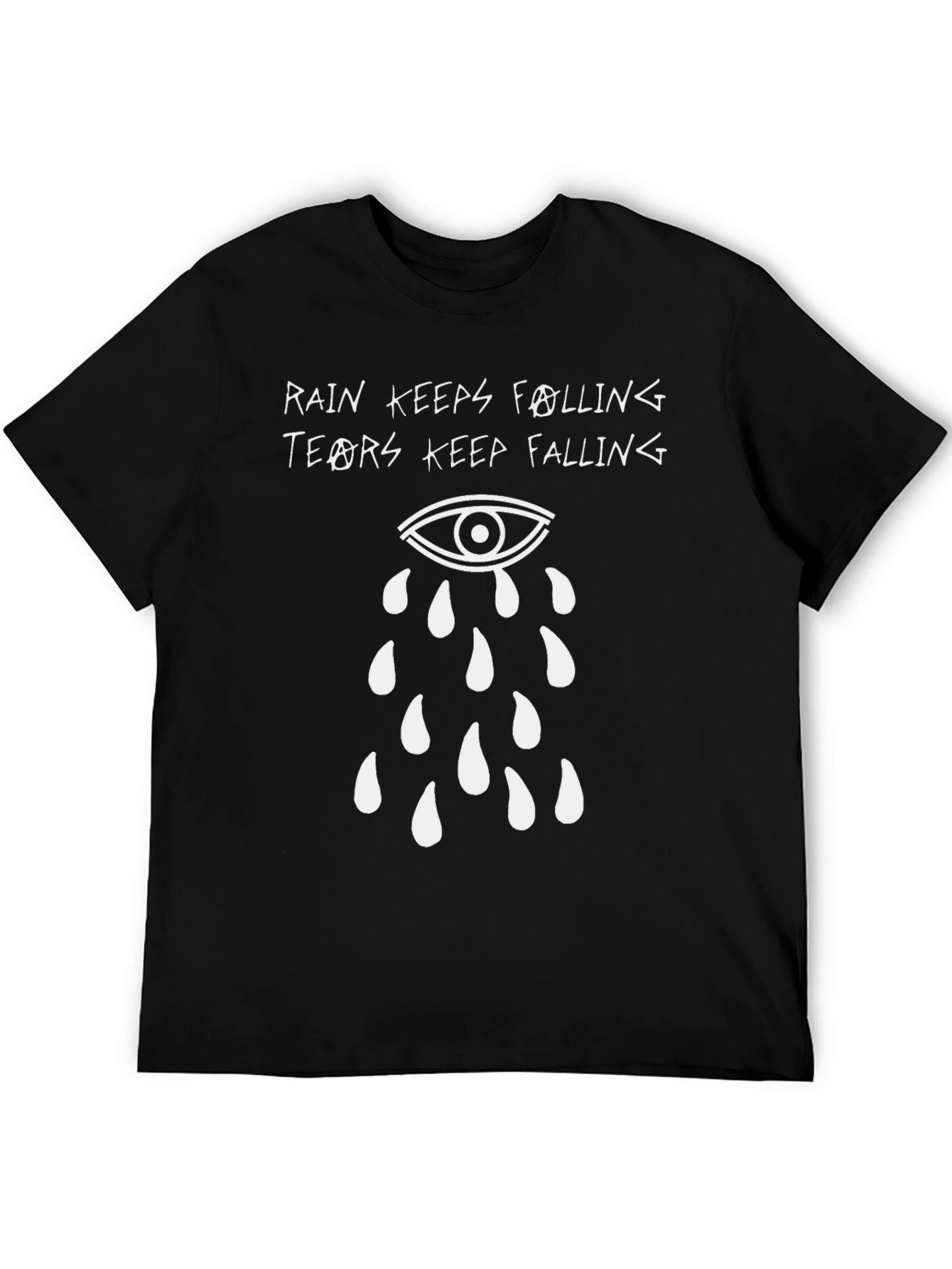 Rain Keeps Falling Graphic Tee - Black
