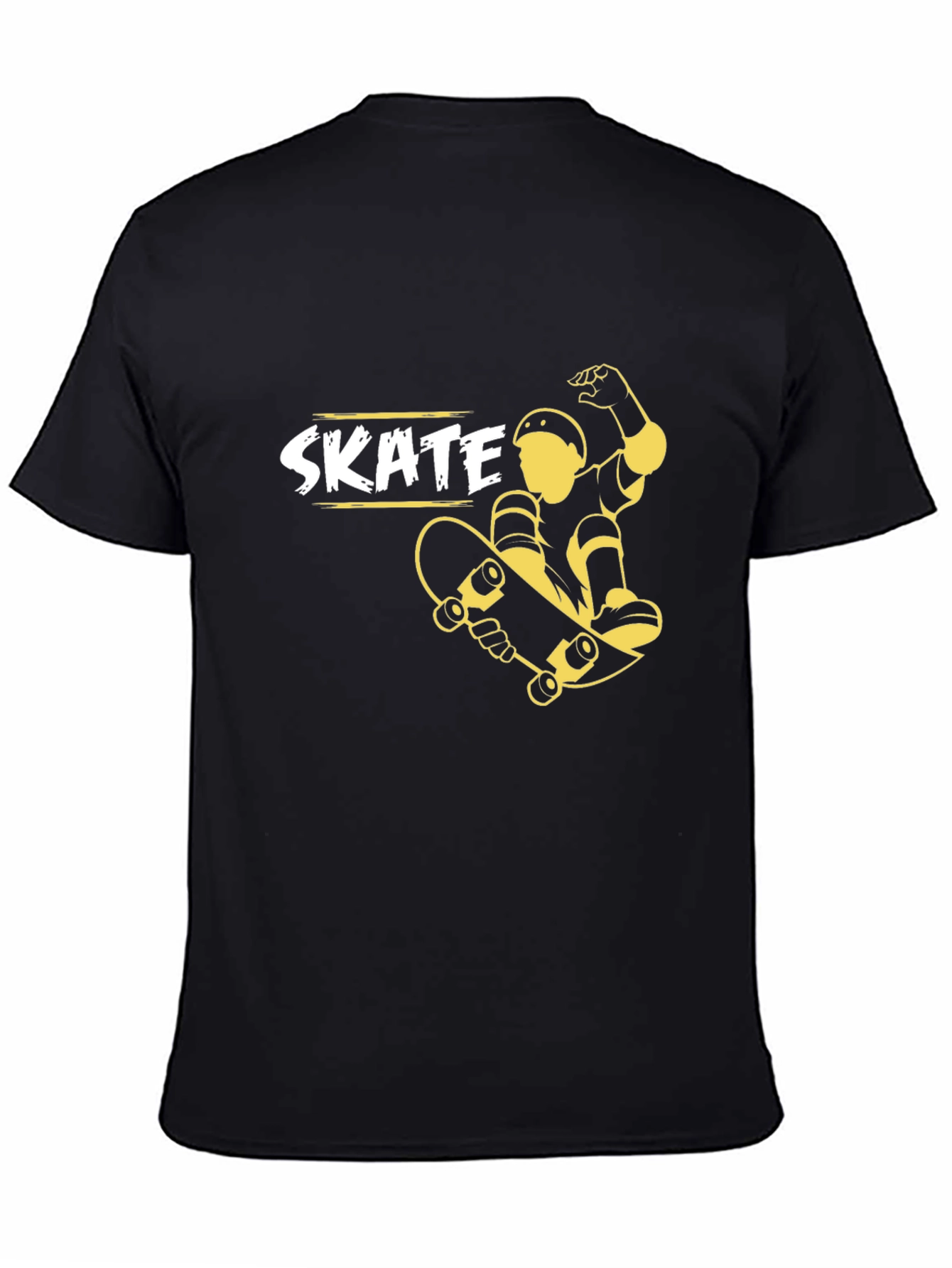 Skate T-Shirt - Black Cotton Skateboard Graphic Tee