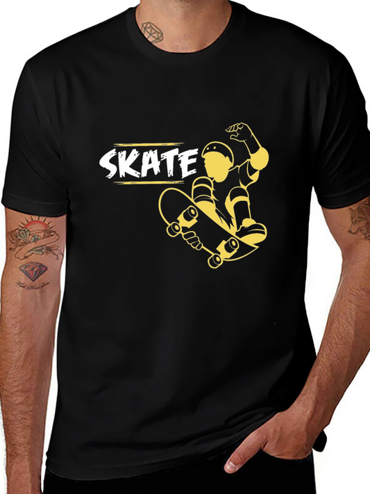 Skate T-Shirt - Black Cotton Skateboard Graphic Tee