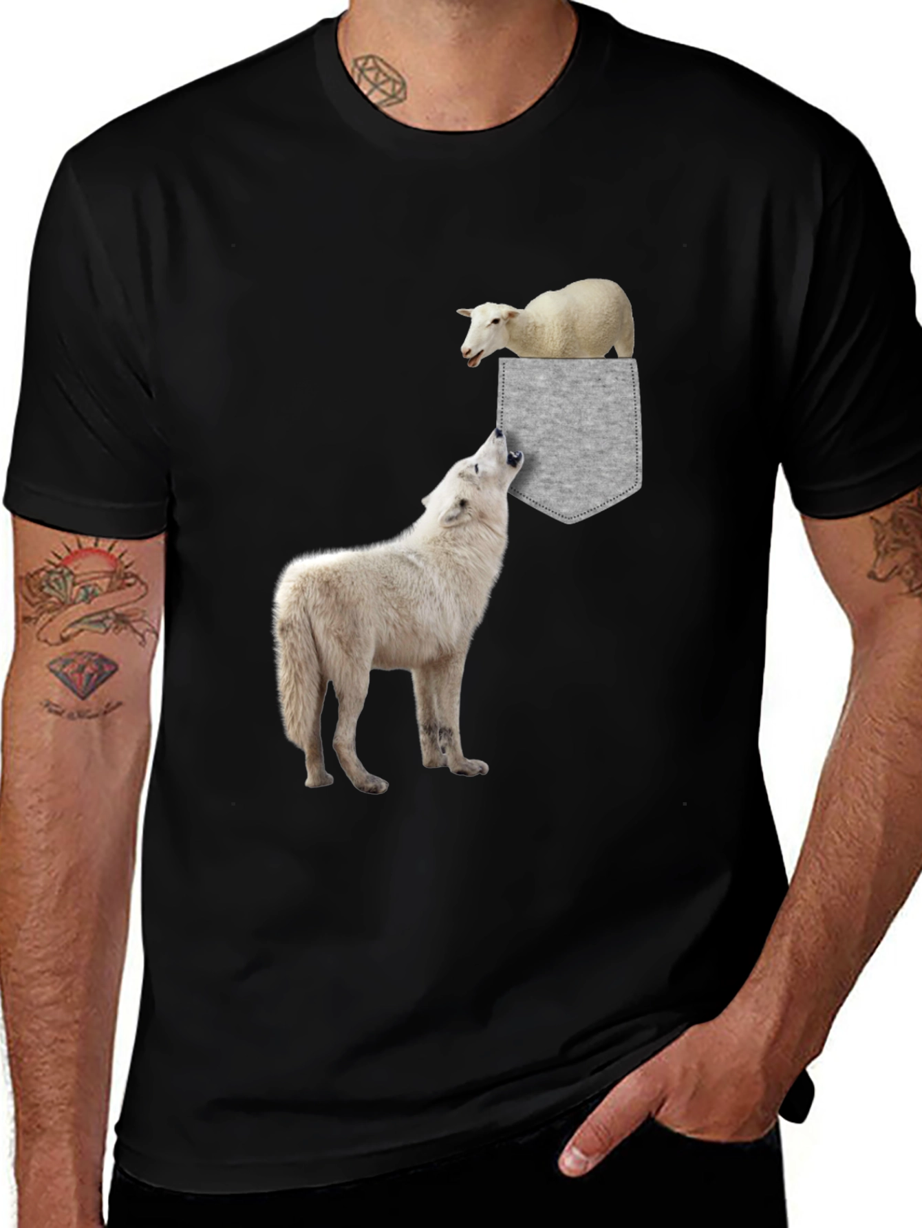 Wolf & Sheep Pocket Graphic Tee