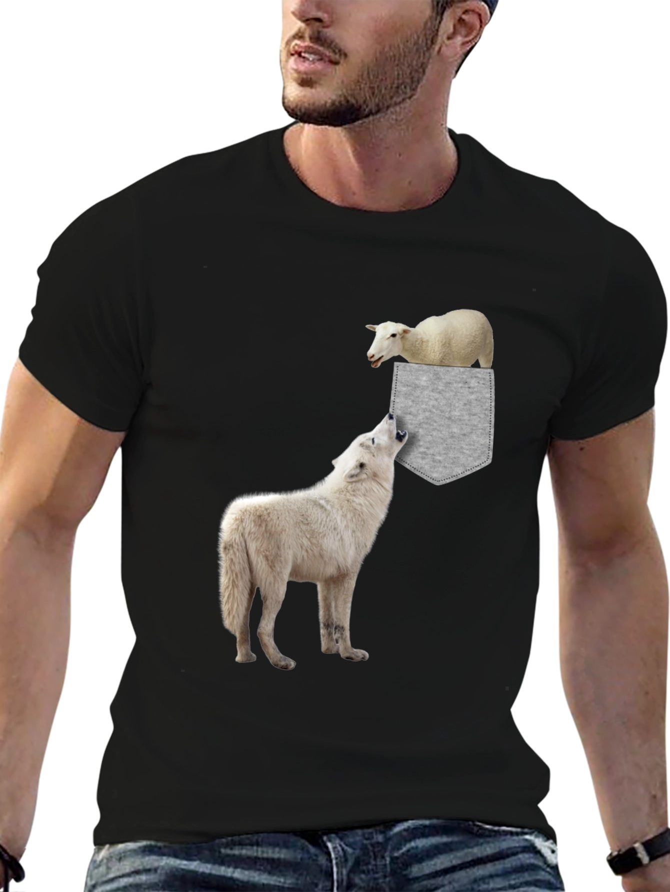 Wolf & Sheep Pocket Graphic Tee