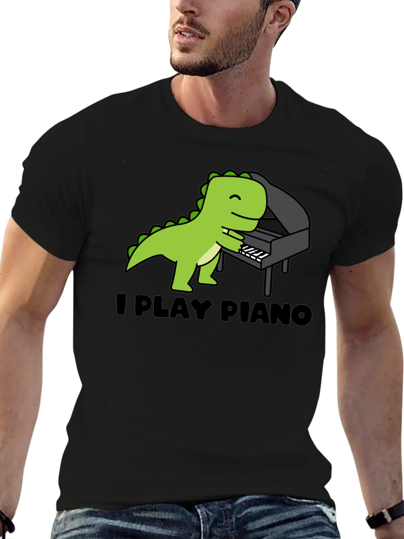 Dino Piano T-Shirt - Playful Musical Tee