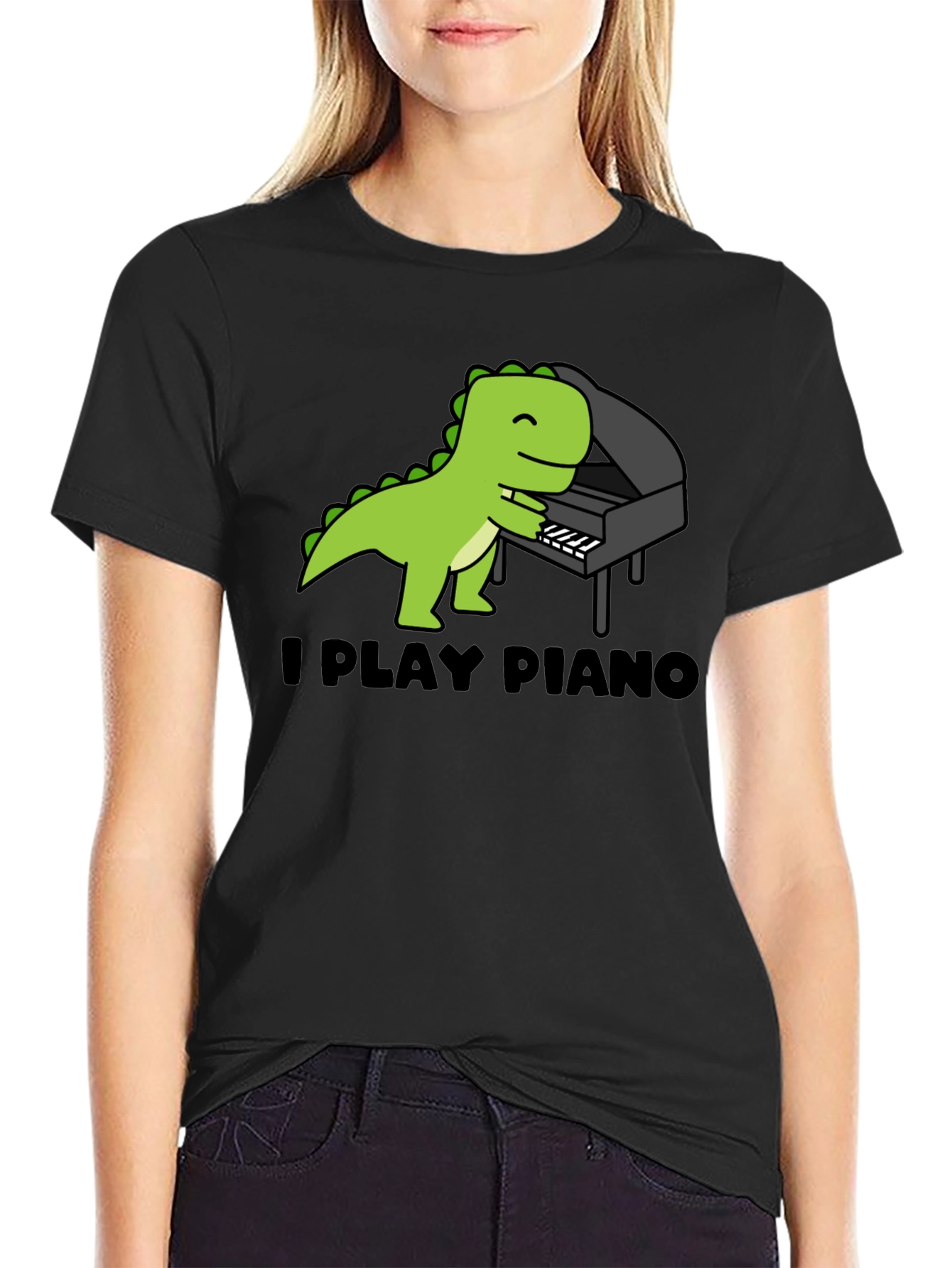 Dino Piano T-Shirt - Playful Musical Tee
