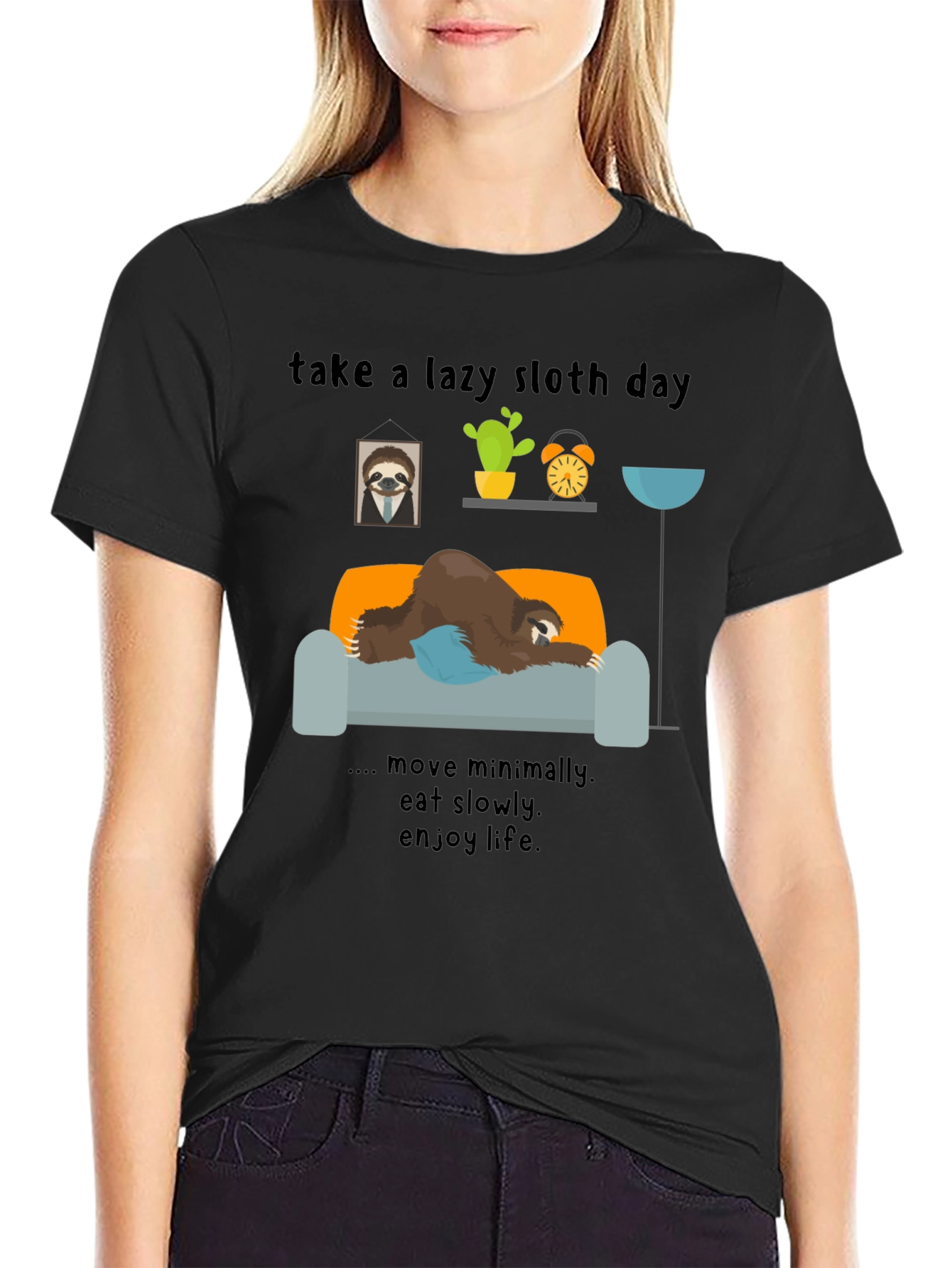 Lazy Sloth Day T-Shirt - Enjoy Life Slowly!