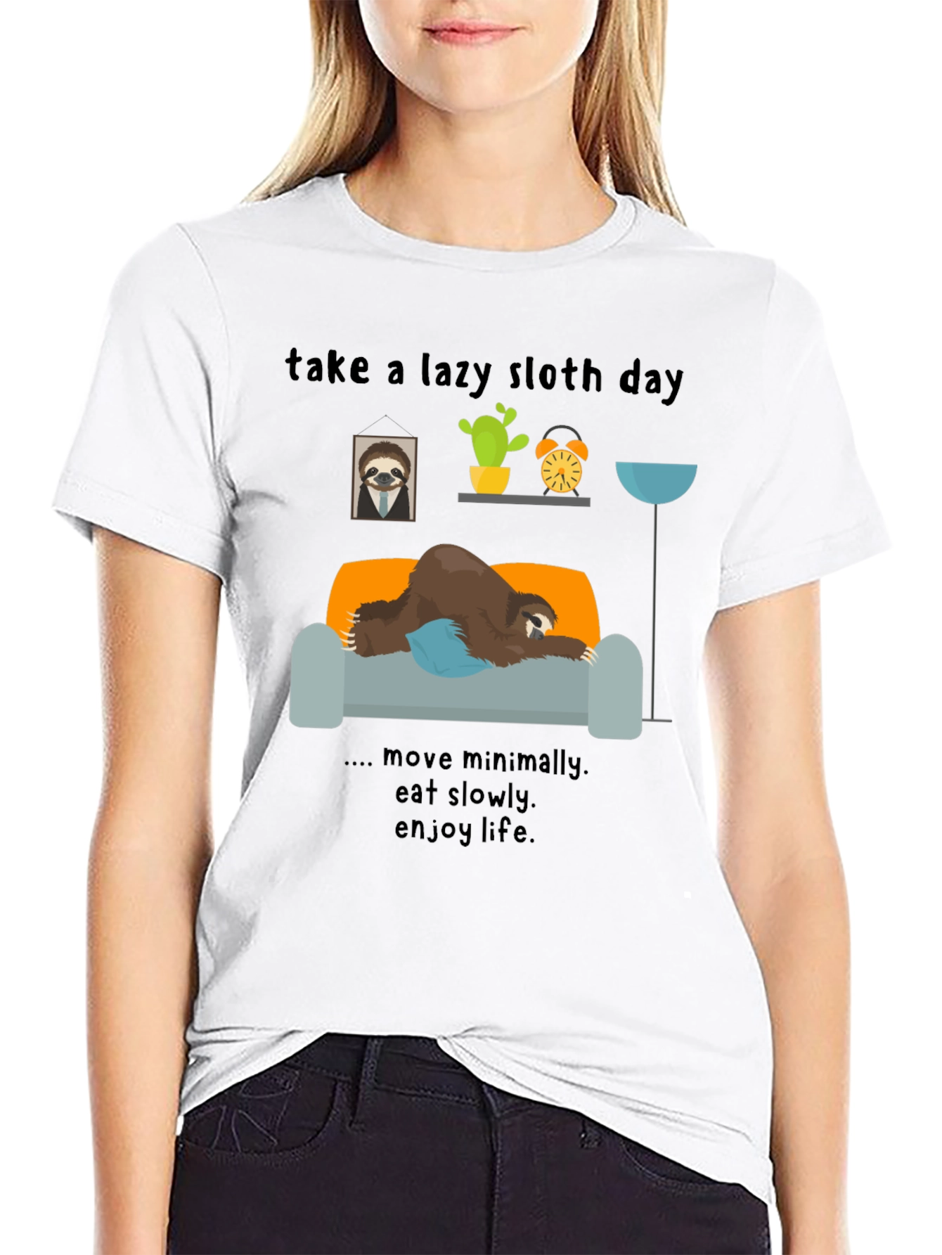 Lazy Sloth Day T-Shirt - Enjoy Life Slowly!