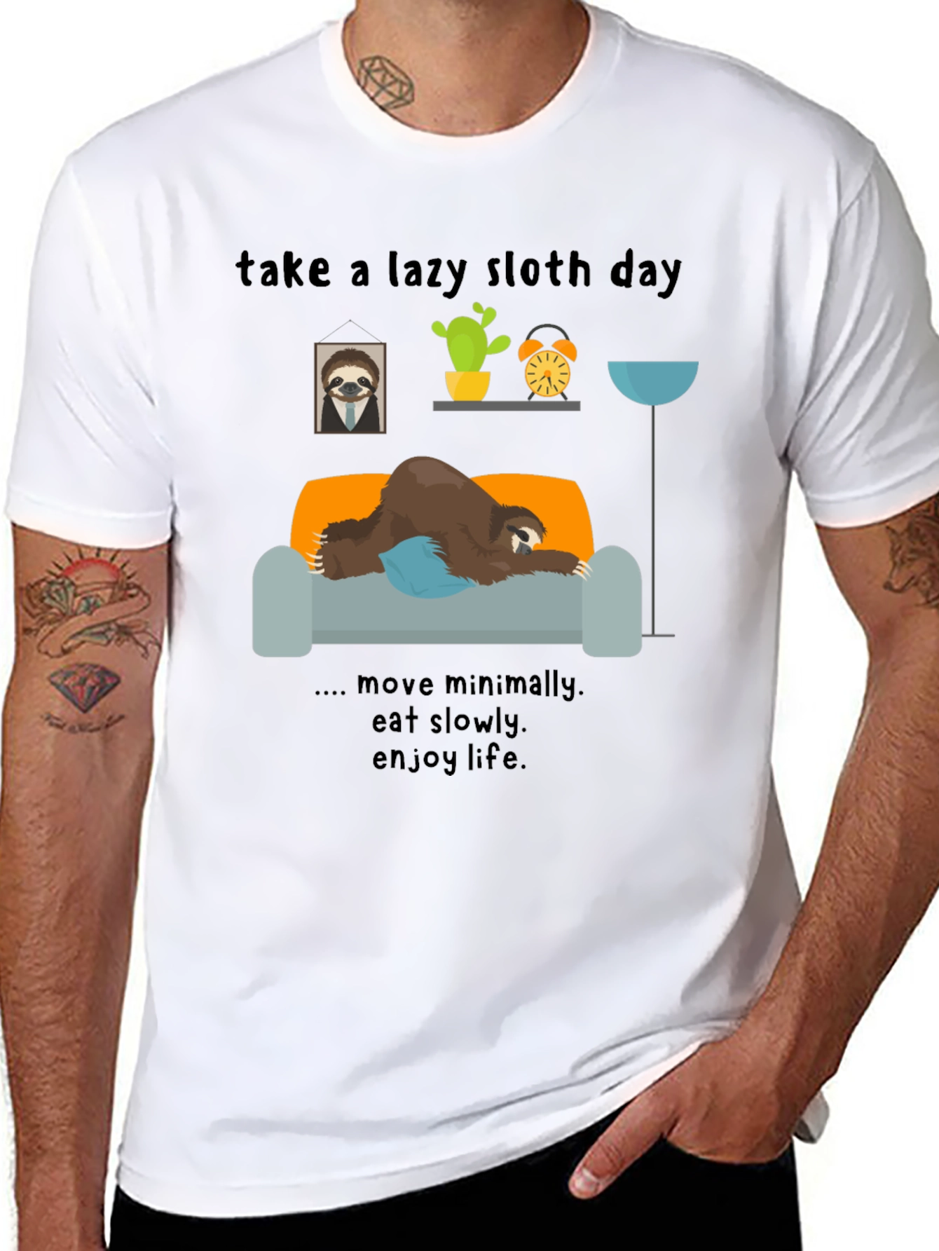 Lazy Sloth Day T-Shirt - Enjoy Life Slowly!