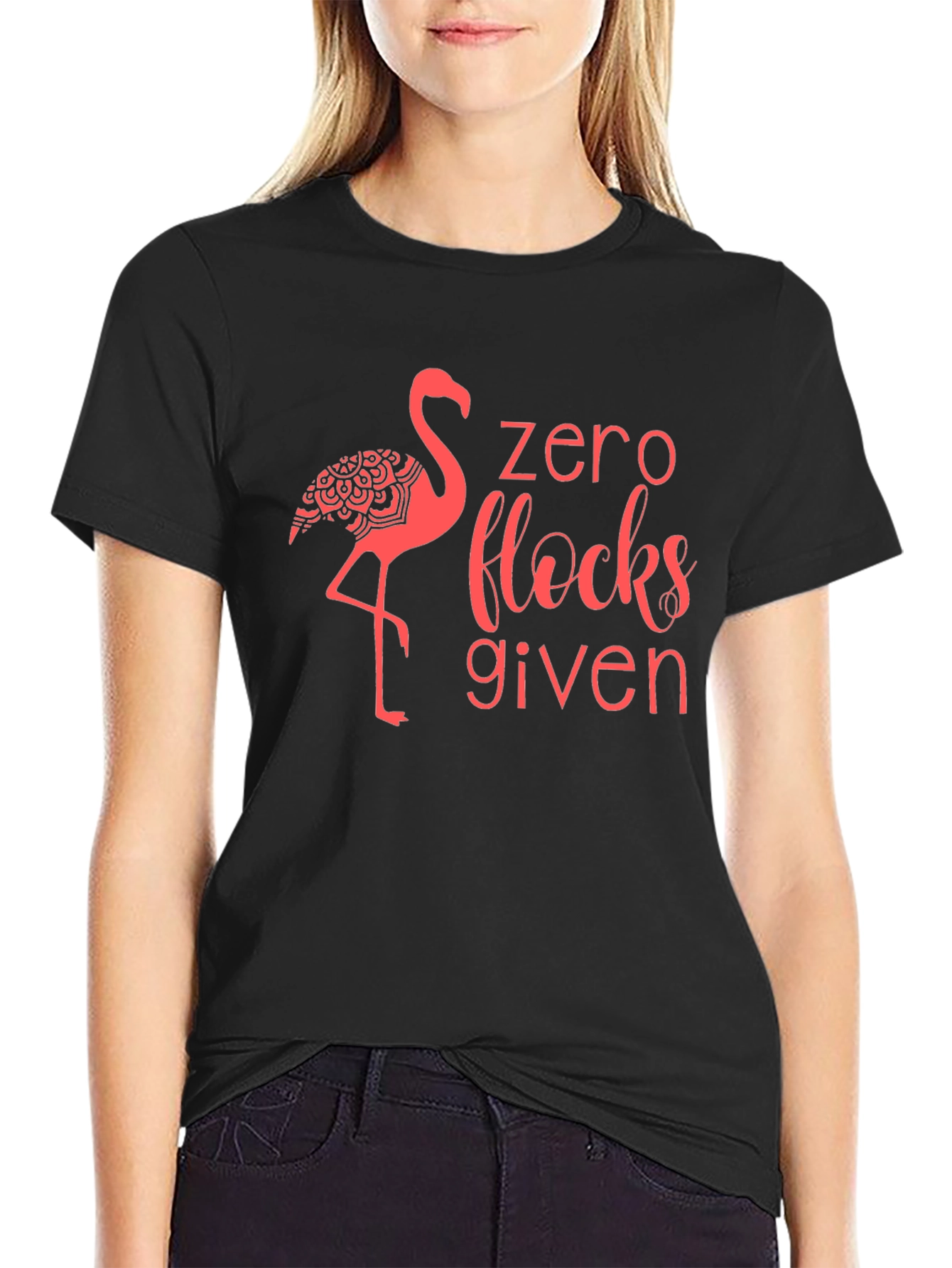 Zero Flocks Given Flamingo Graphic Tee