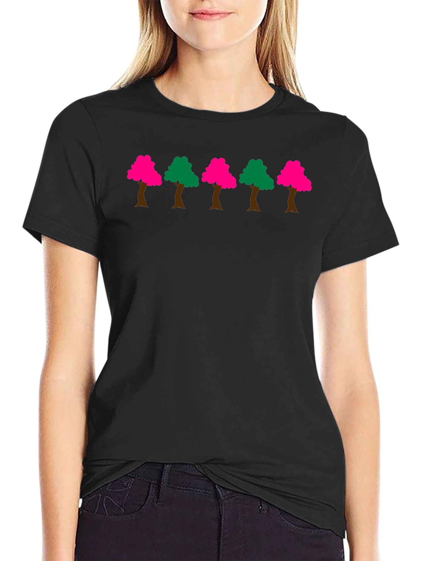 Trees Graphic Black T-Shirt