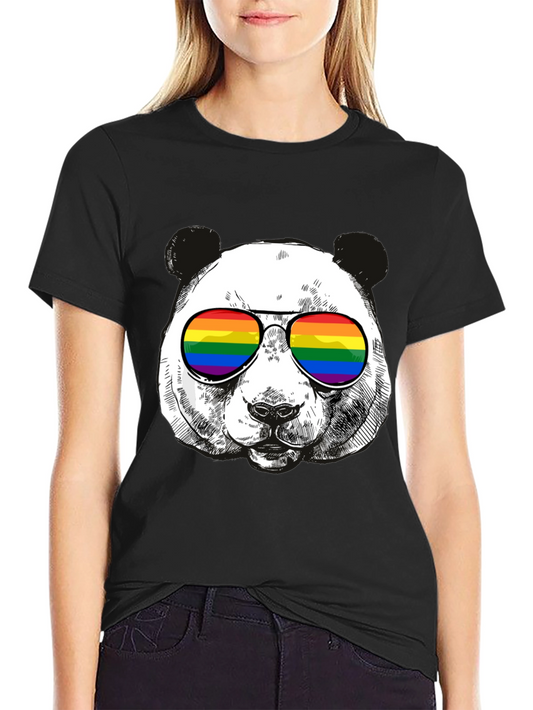 Panda Rainbow Sunglasses Graphic T-Shirt