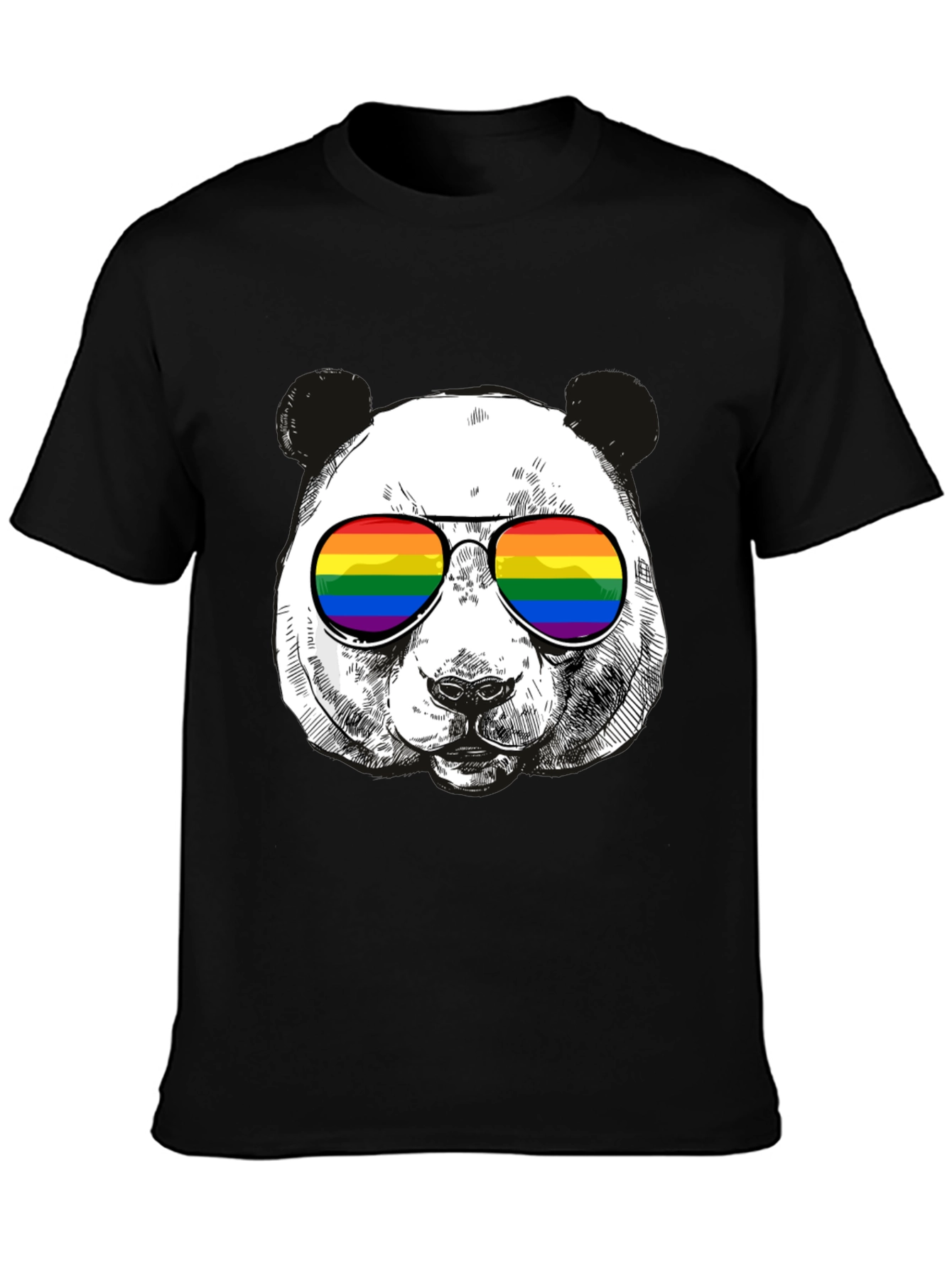 Panda Rainbow Sunglasses Graphic T-Shirt