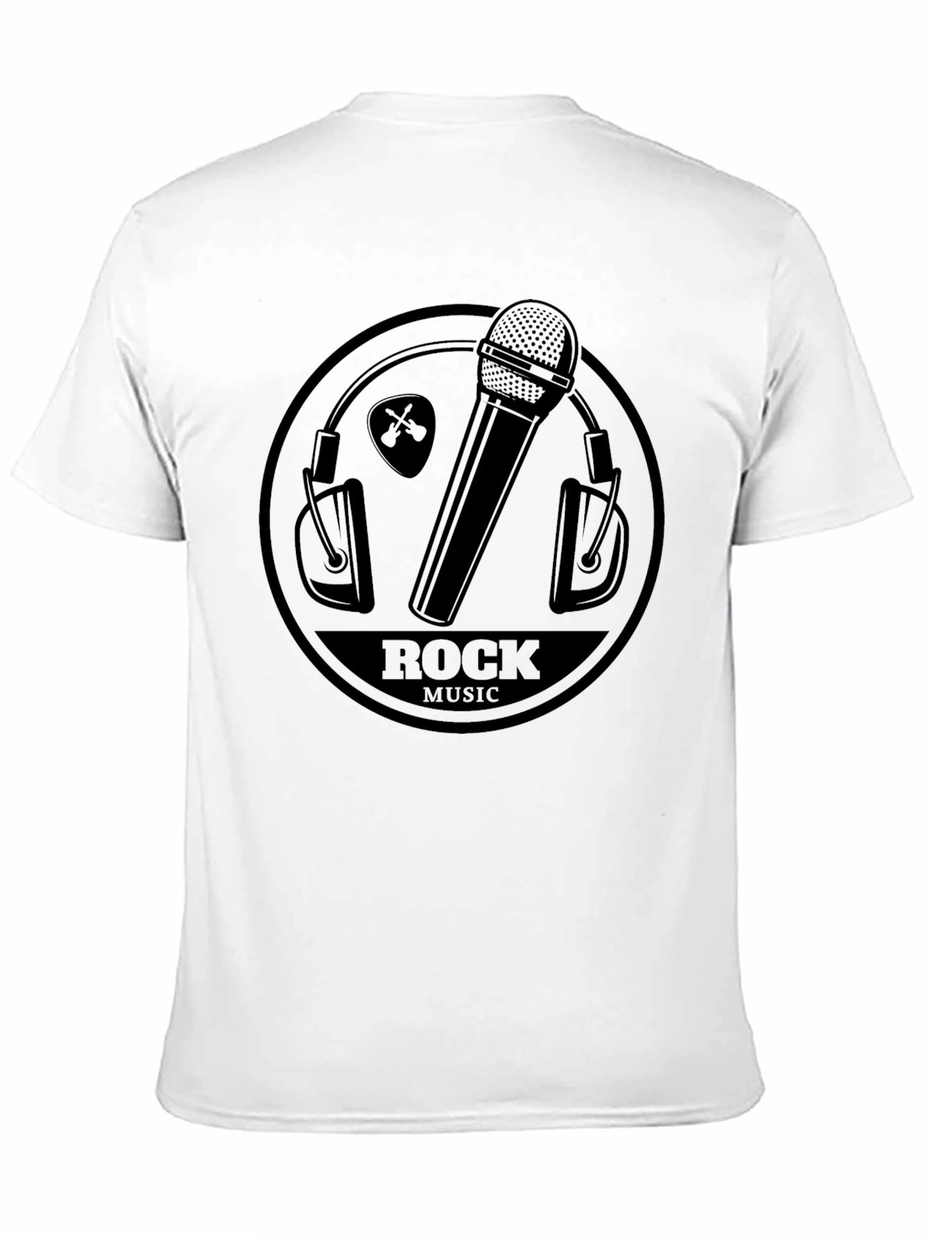 Rock Music T-Shirt - Microphone & Headphones Design