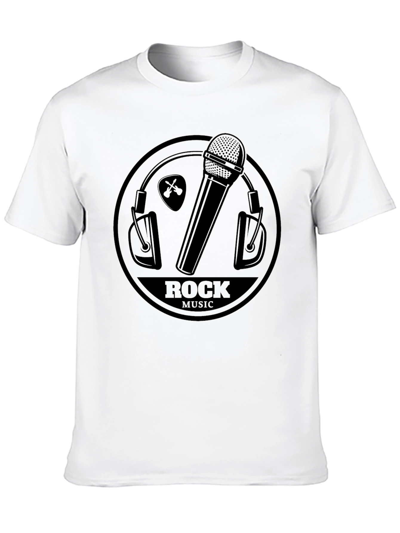 Rock Music T-Shirt - Microphone & Headphones Design