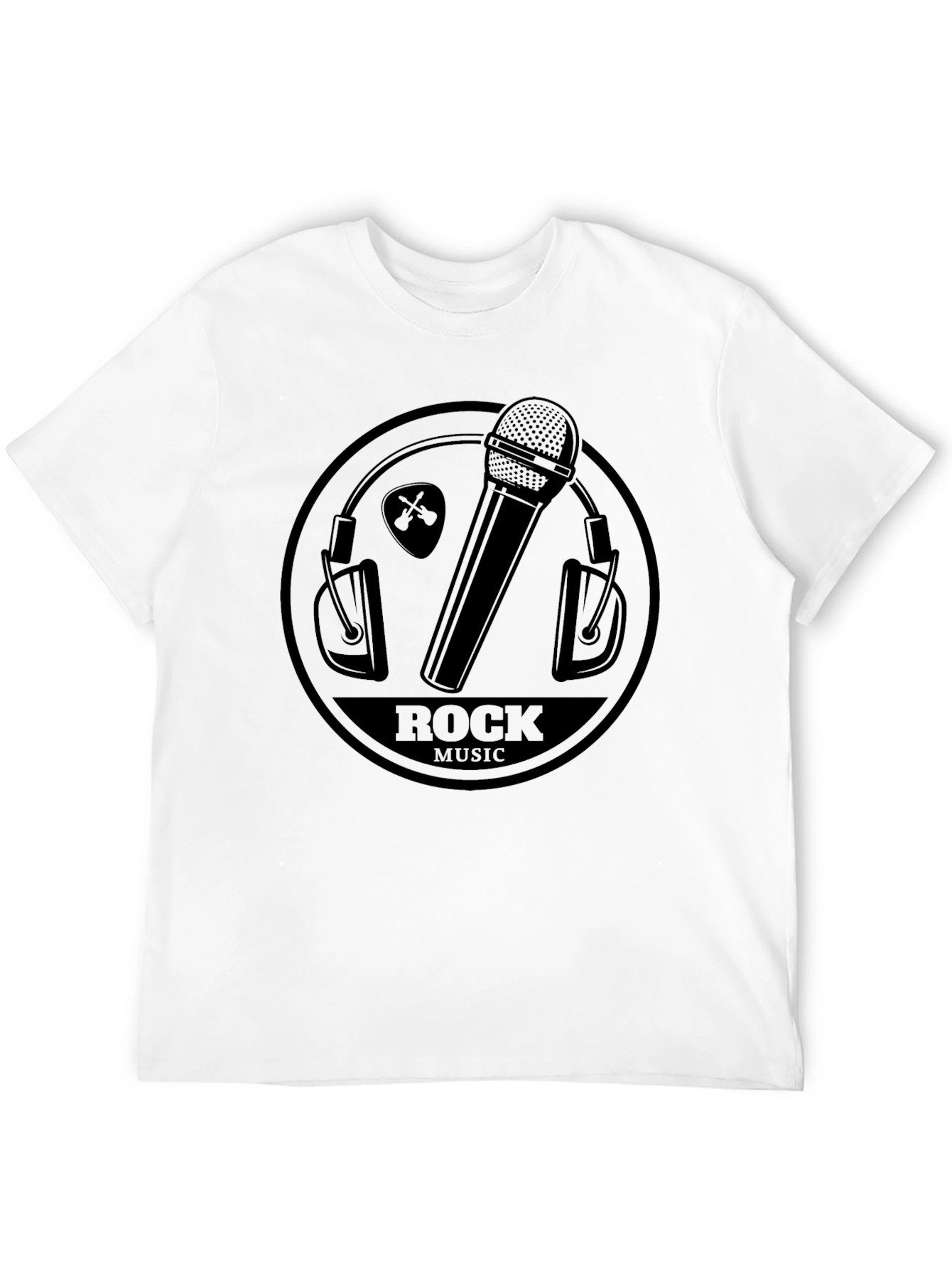 Rock Music T-Shirt - Microphone & Headphones Design