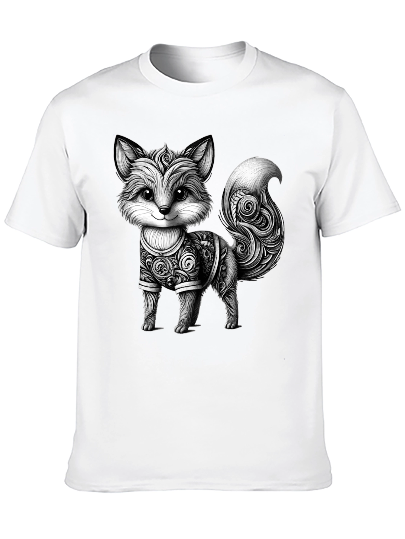 Cute Fox Graphic Tee - Stylish Black Shirt