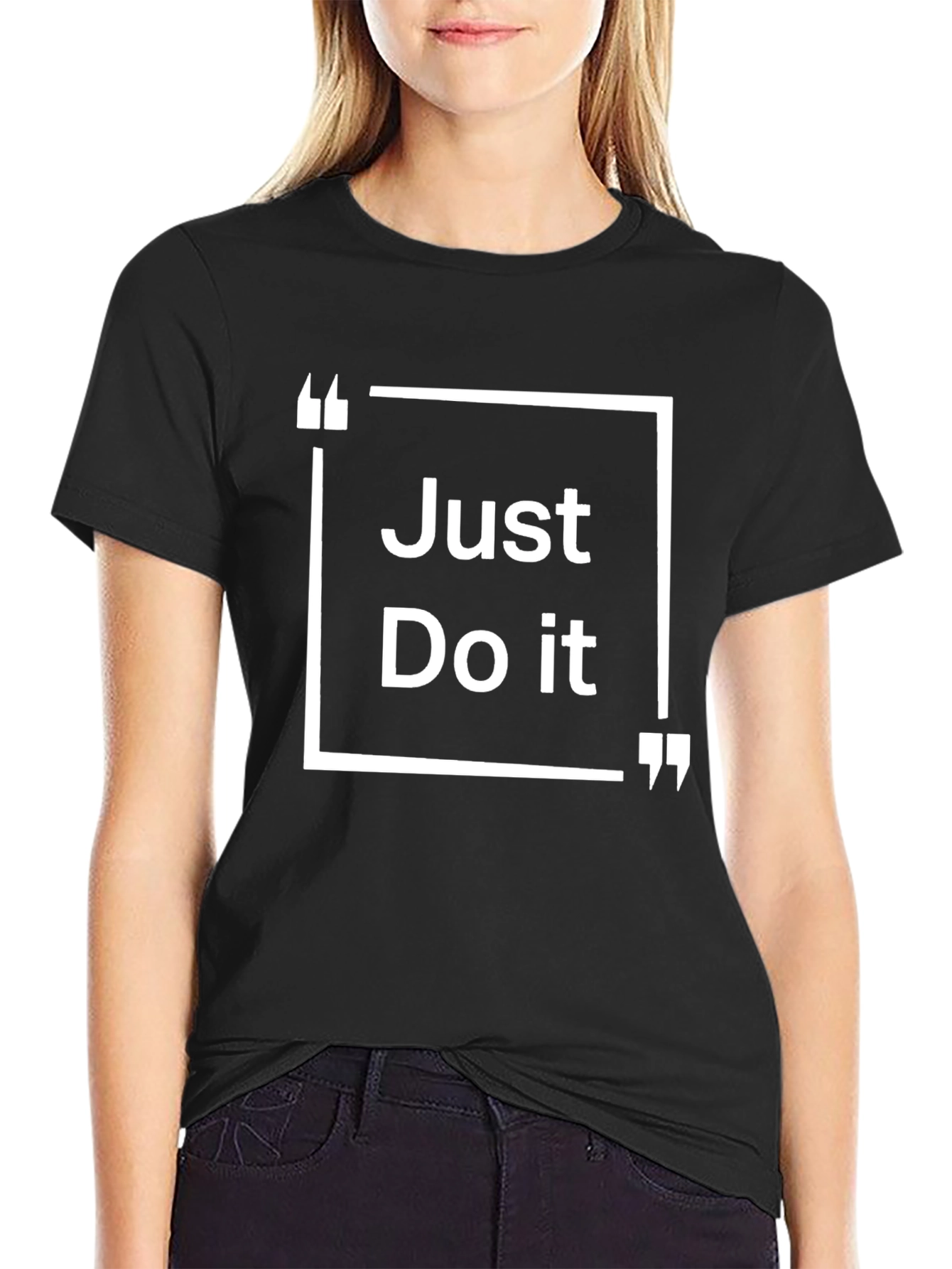 Just Do It Black T-Shirt with Quote Design