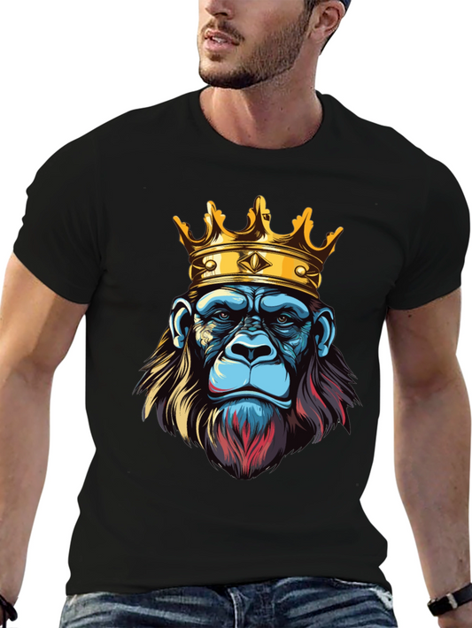 King Kong Graphic Tee - Bold Gorilla Crown Design