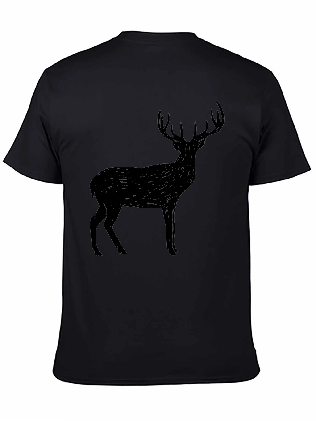 Black Deer Graphic T-Shirt - Mens Casual Tee
