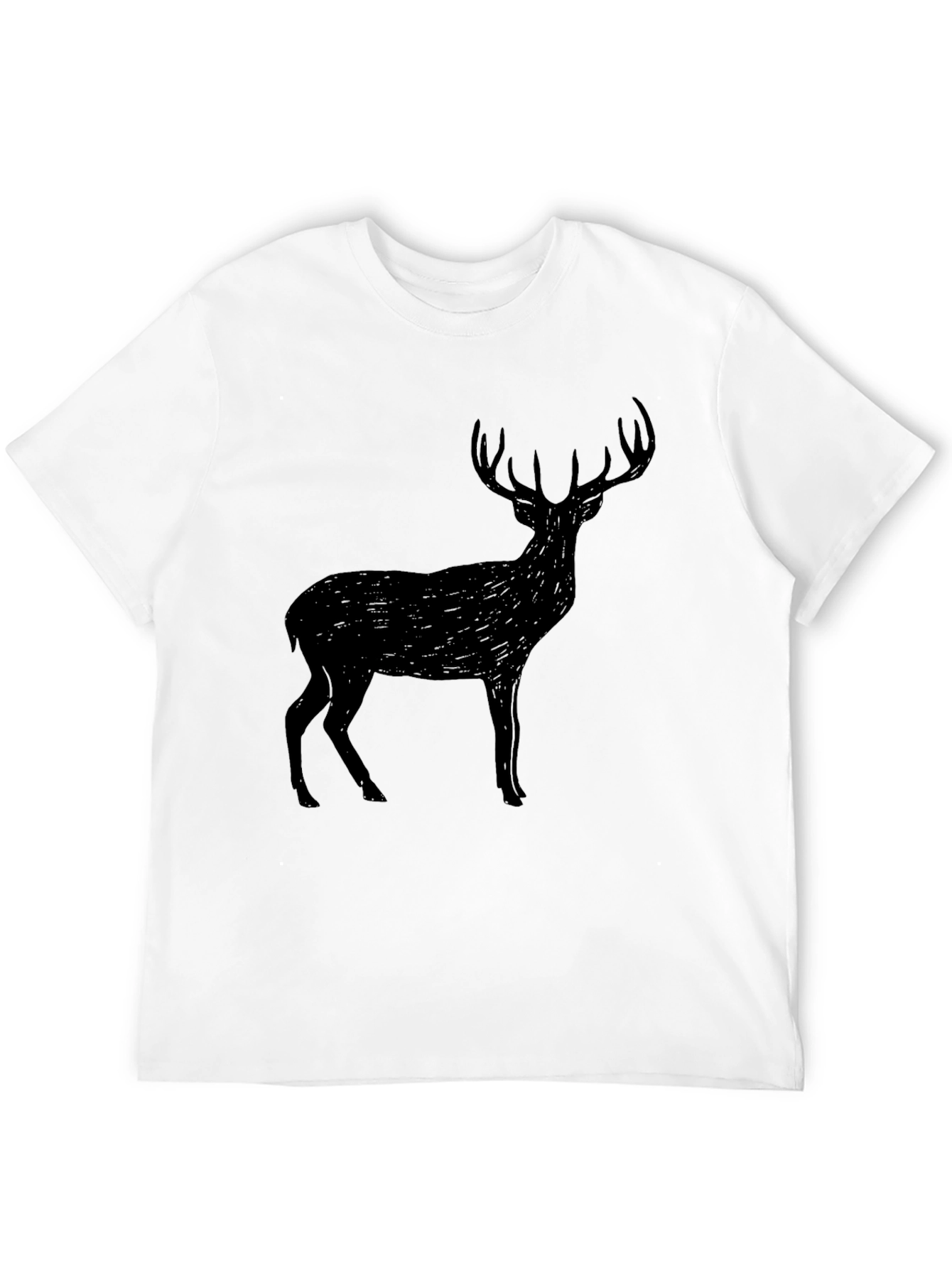 Black Deer Graphic T-Shirt - Mens Casual Tee