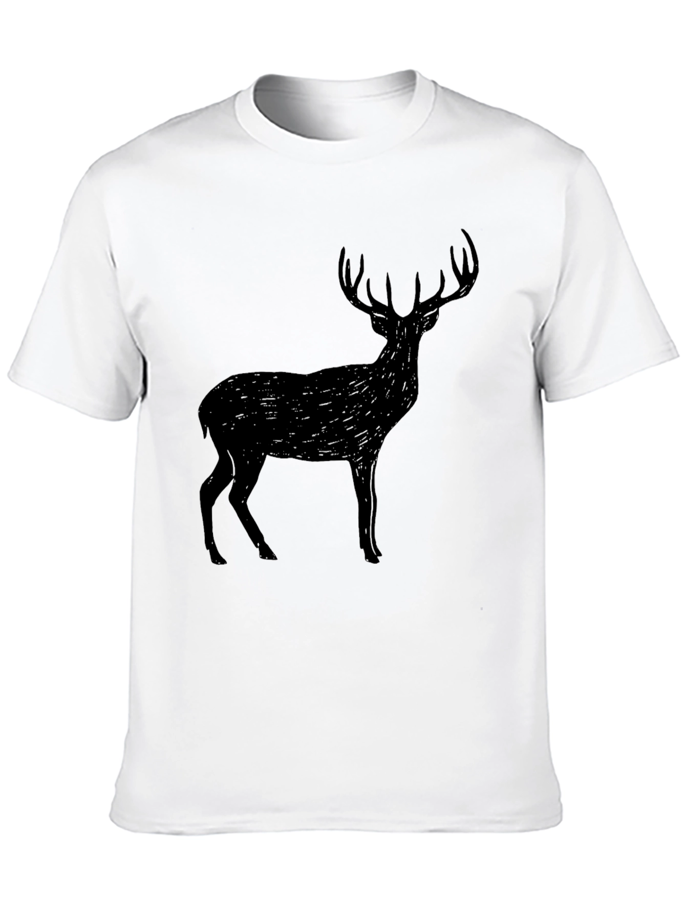 Black Deer Graphic T-Shirt - Mens Casual Tee