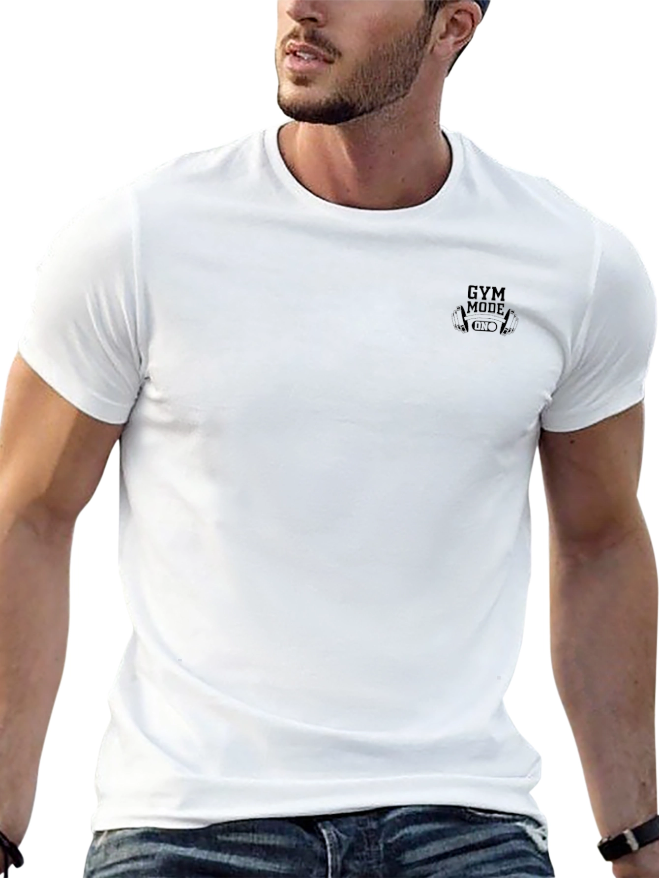 Mens Gym Mode Graphic Black T-Shirt