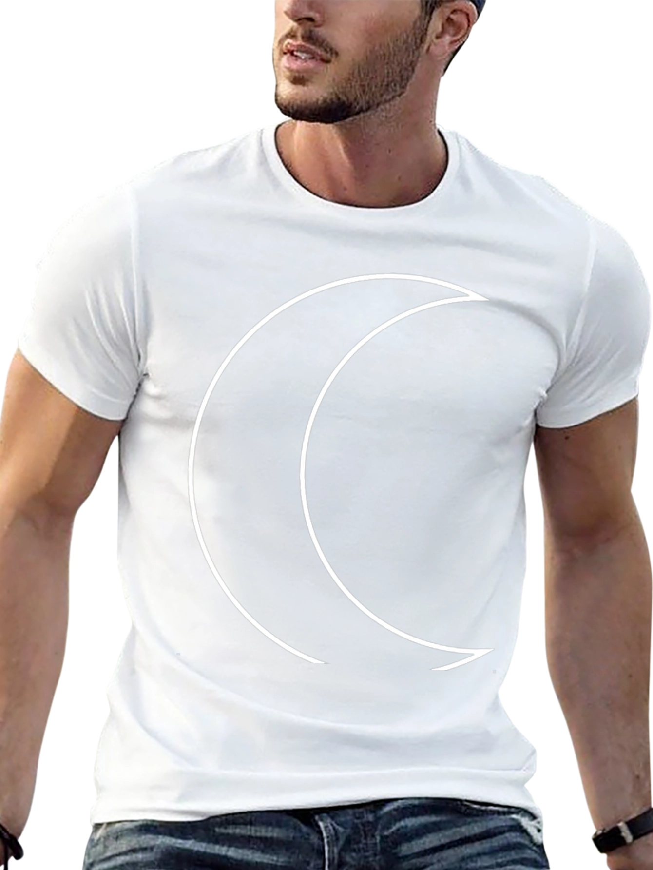 Crescent Moon Graphic Tee - Stylish Black T-Shirt