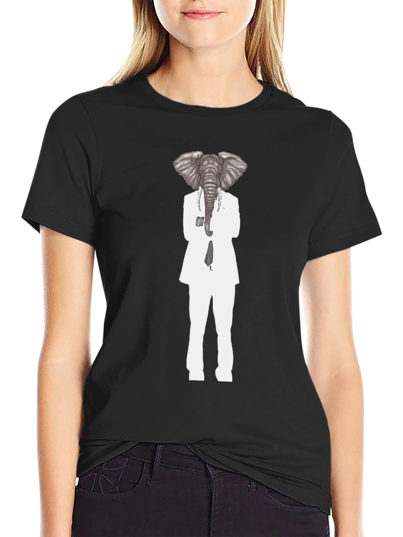 Elephant Head Suit T-Shirt - Unique Animal Graphic Tee
