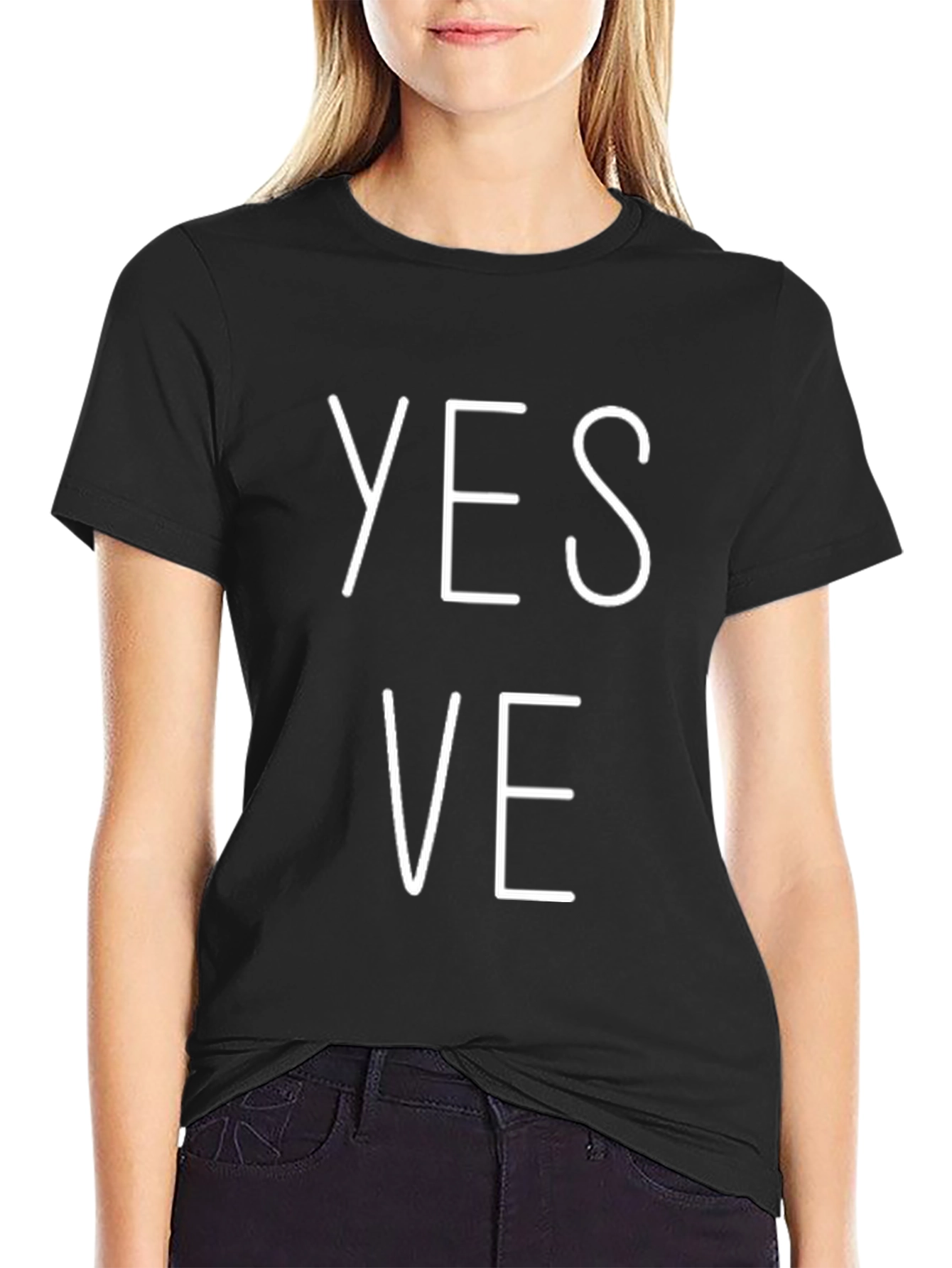 Yesve Black Graphic Tee