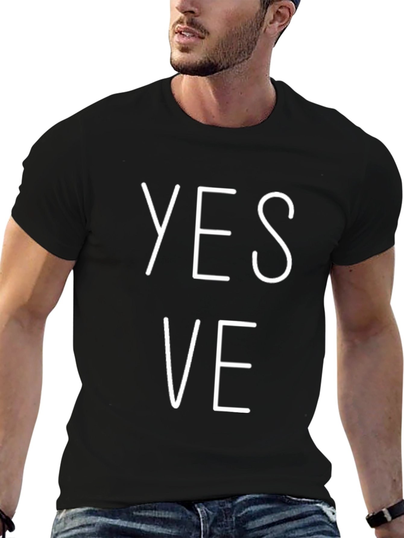 Yesve Black Graphic Tee