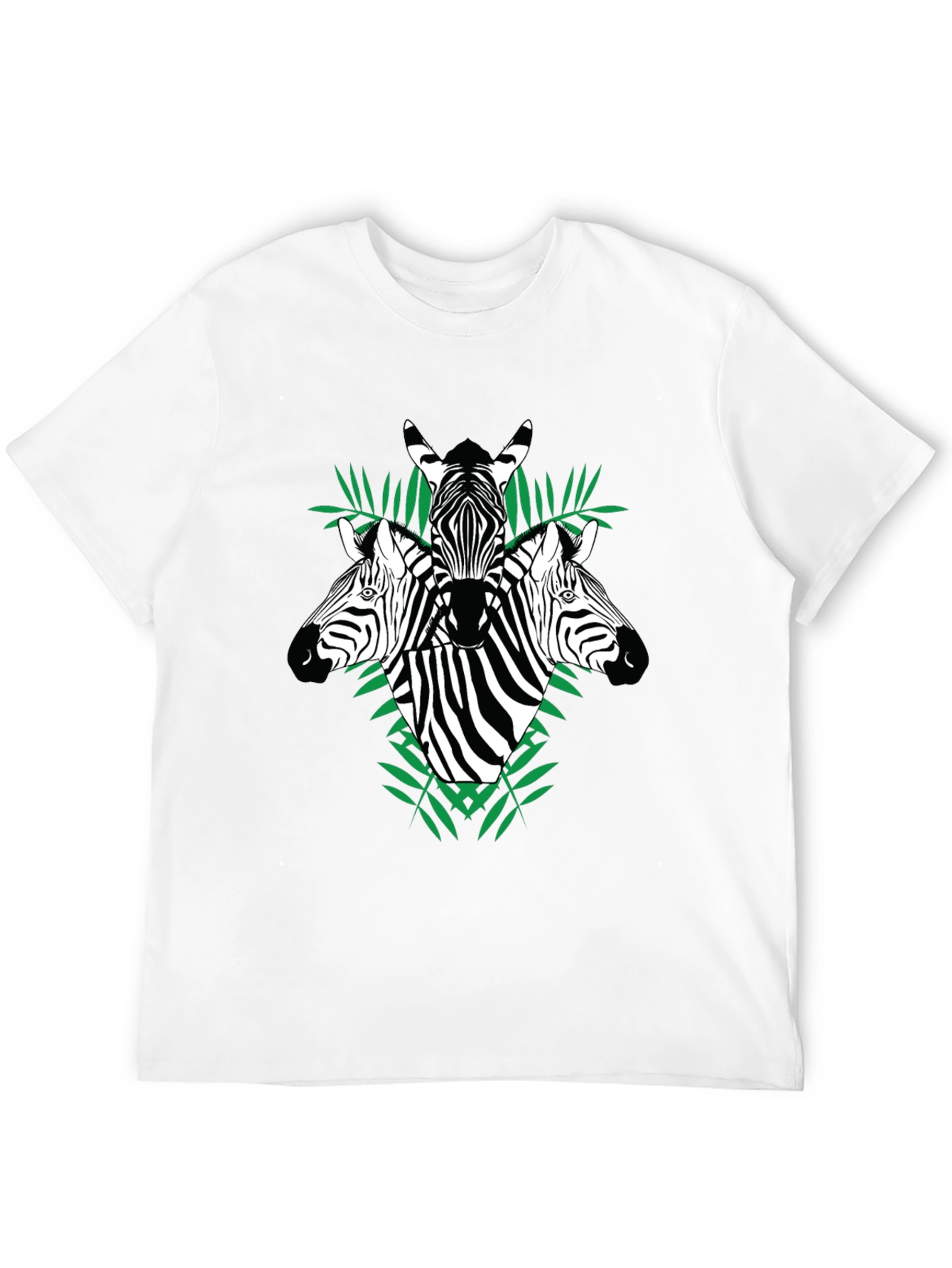 Zebra Graphic Tee - Black Cotton Crew Neck T-Shirt