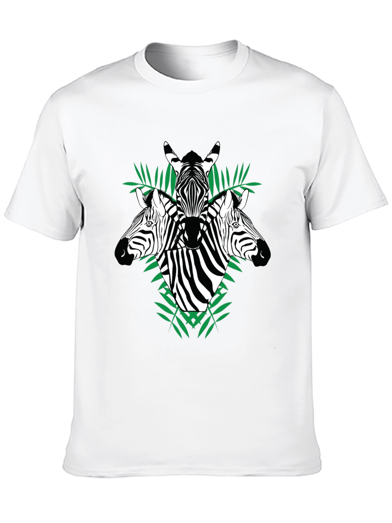 Zebra Graphic Tee - Black Cotton Crew Neck T-Shirt