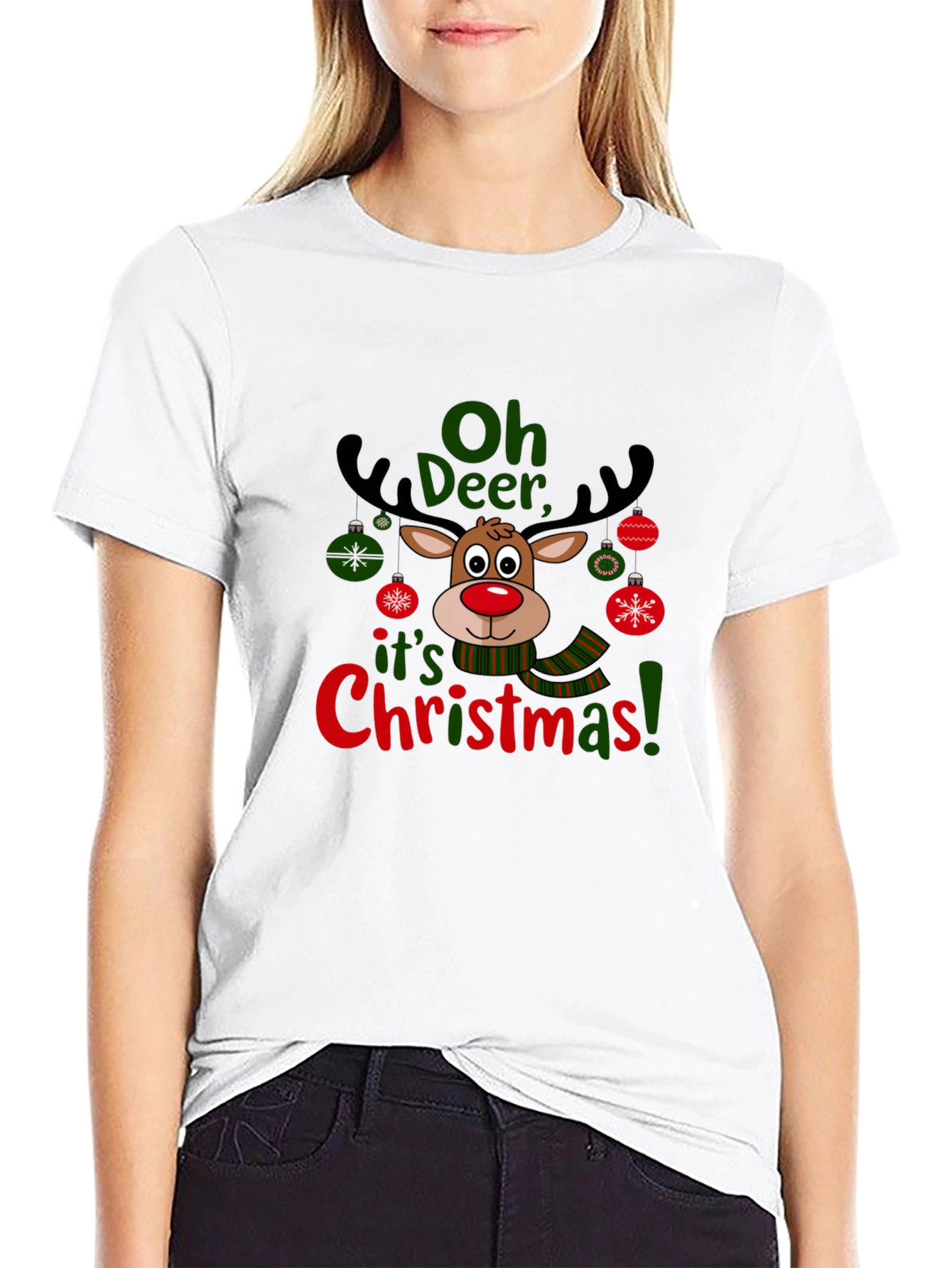 Oh Deer Christmas T-Shirt Holiday Reindeer Tee