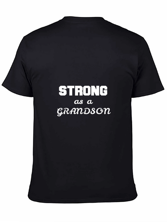 Strong as a Grandson Black T-Shirt