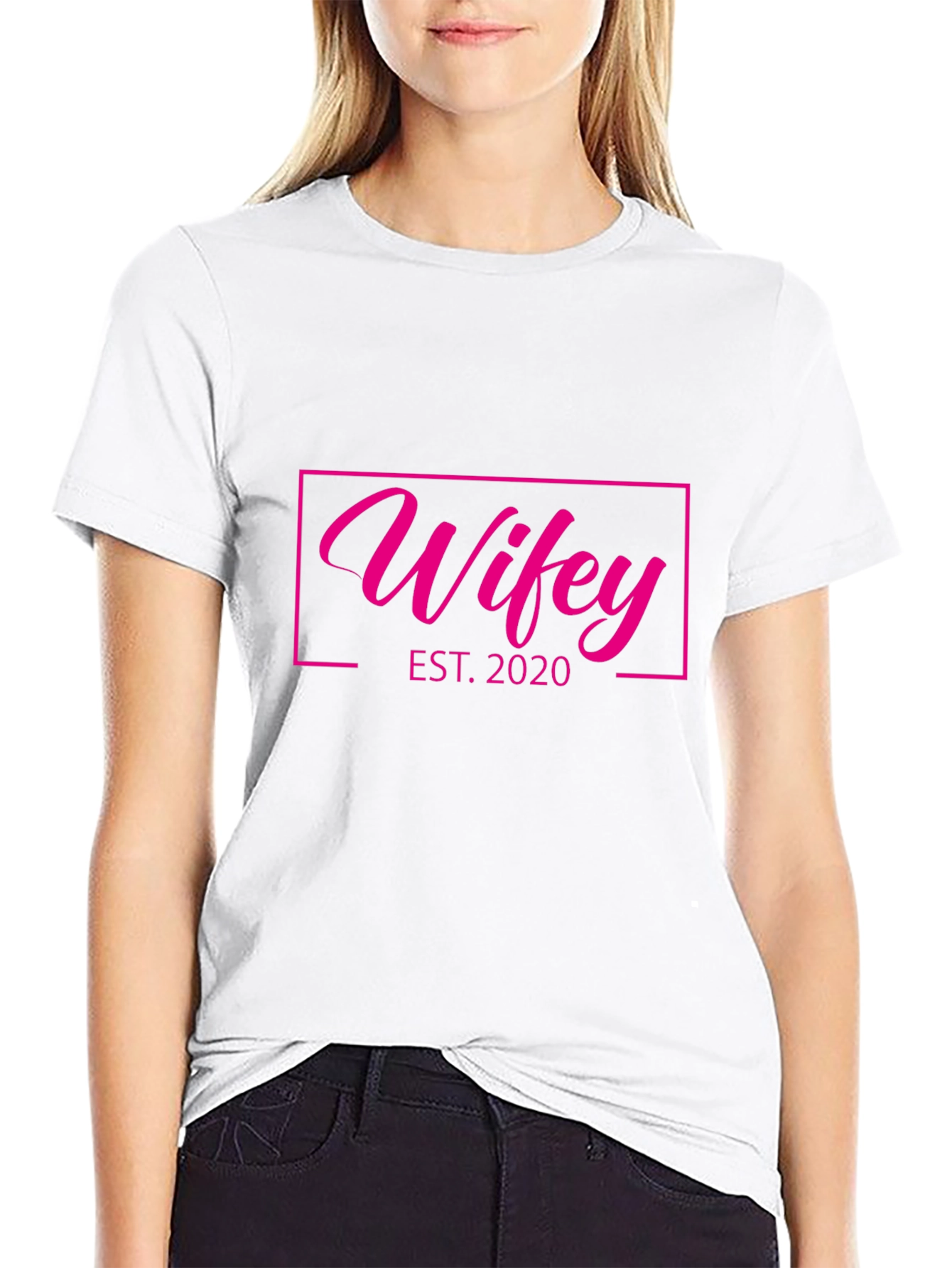 Wifey EST. 2020 Graphic Tee - Black