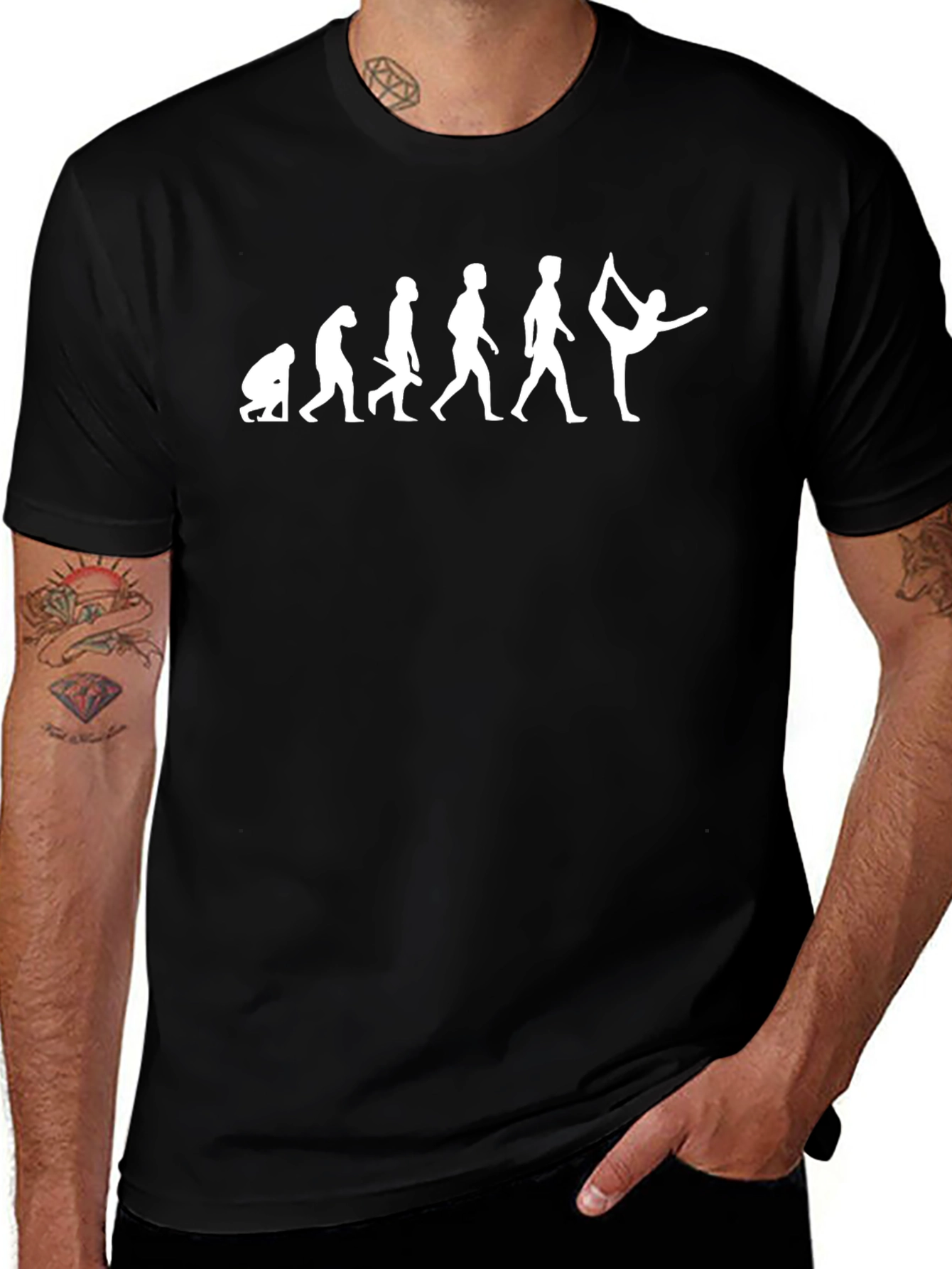 Evolution of Yoga Mens T-Shirt Black