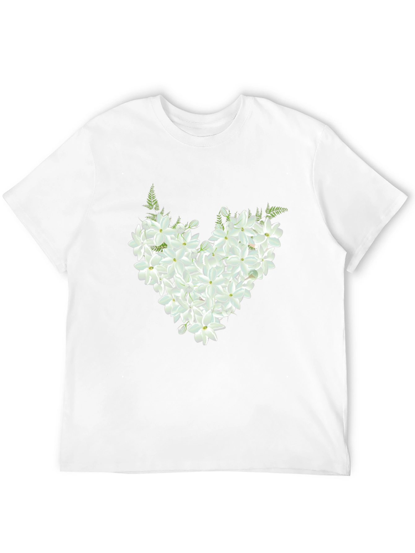 Floral Heart Graphic Black T-Shirt