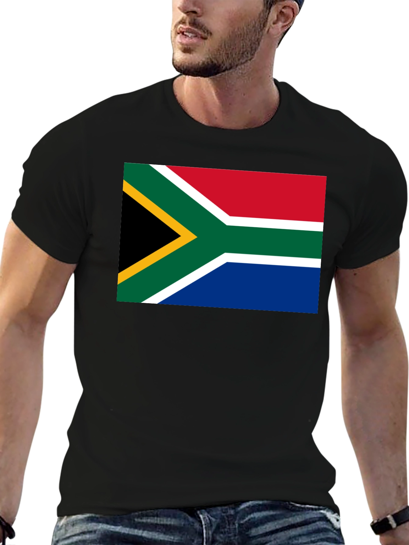 South Africa Flag Graphic T-Shirt - Black